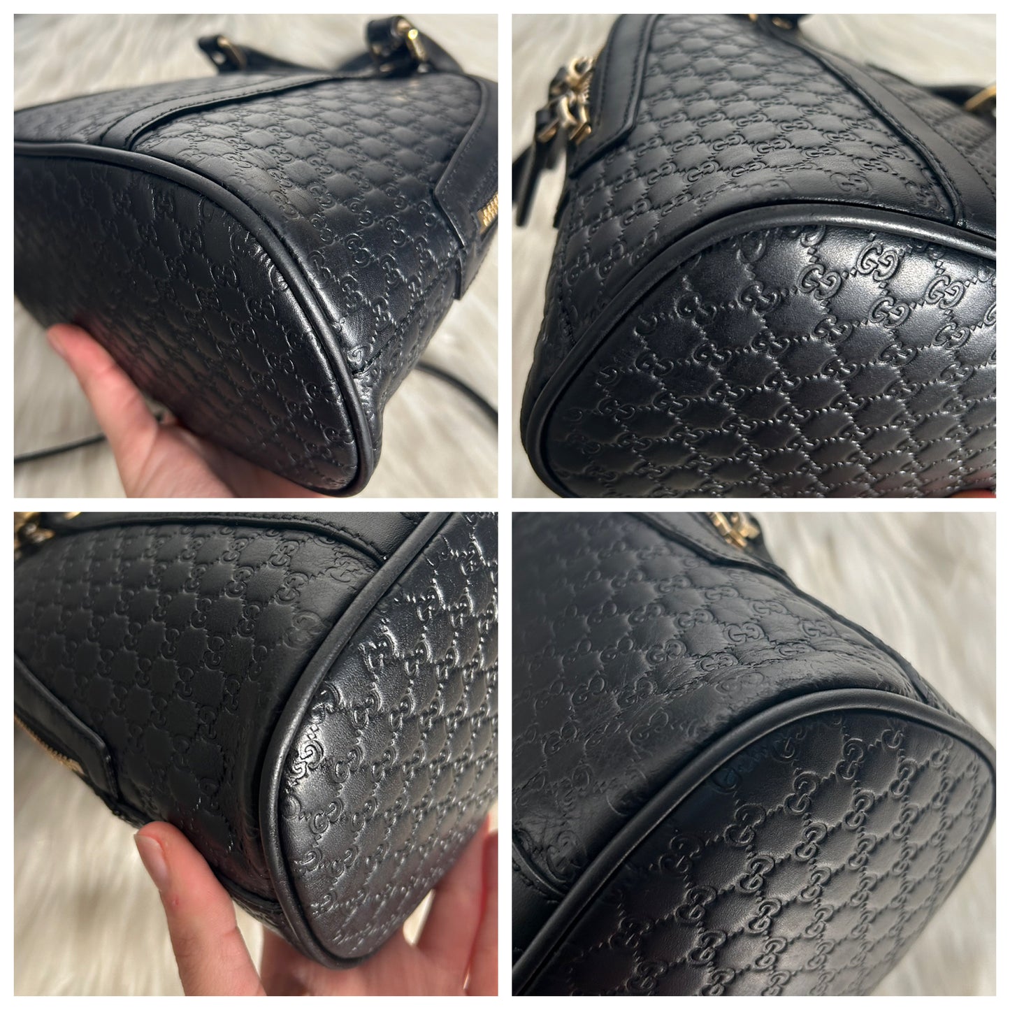 Gucci Dôme mini tote Guccissima in pelle nera