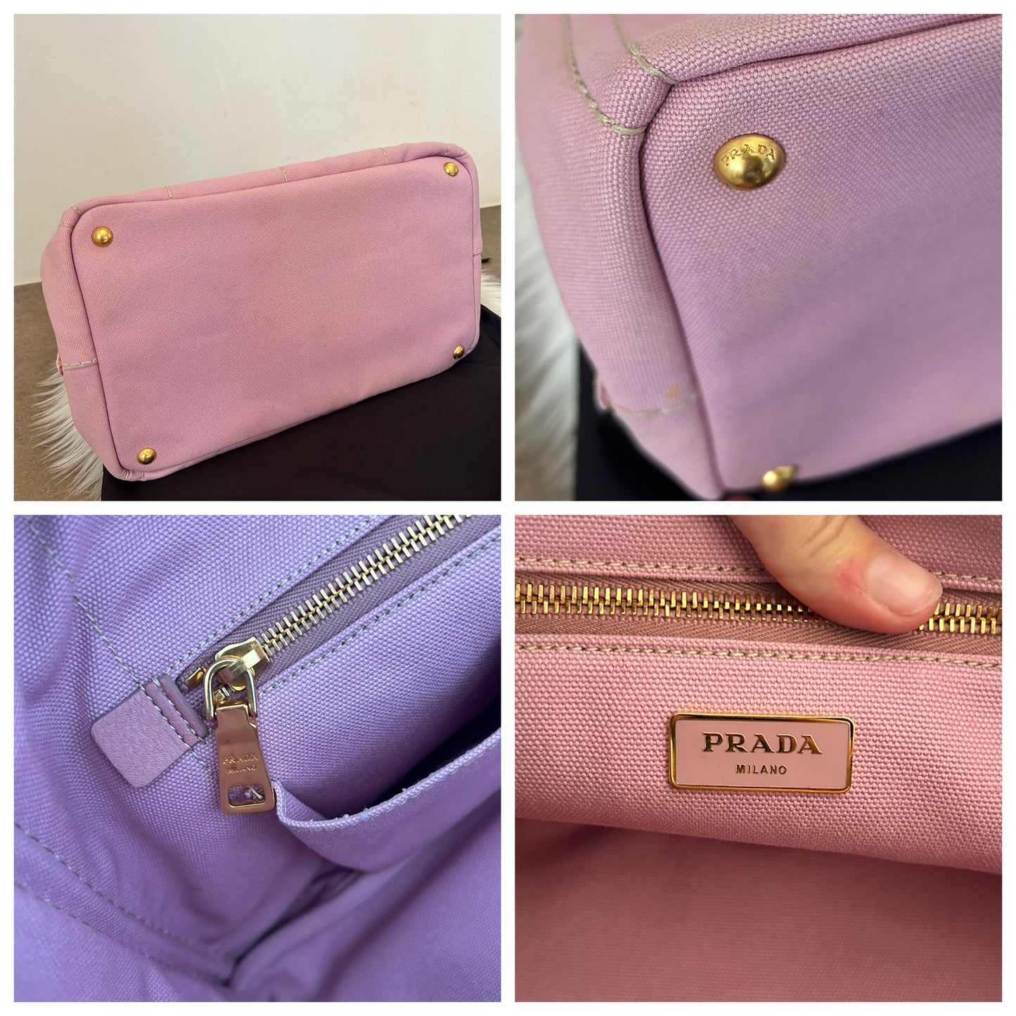 Prada Shopping in canapa color confetto