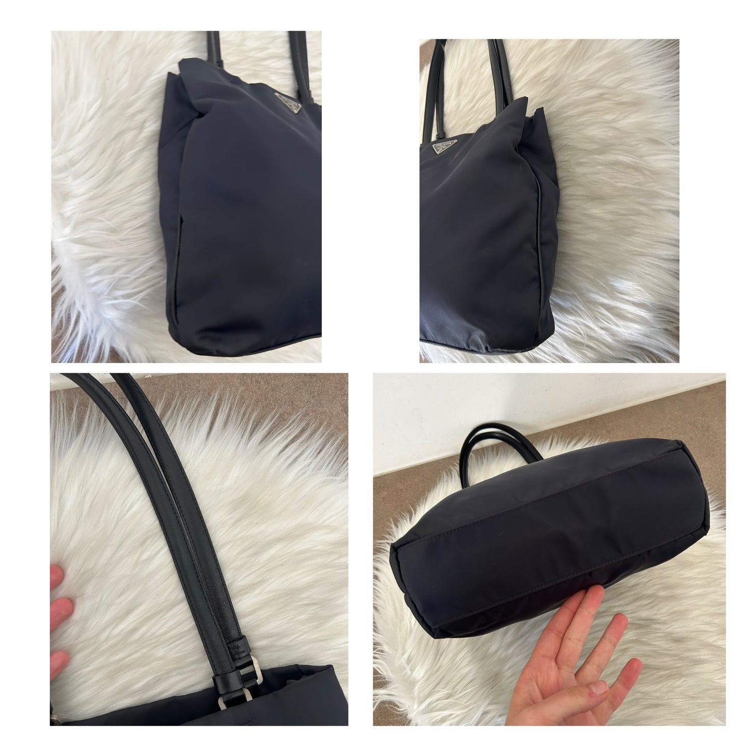 Prada tote in nylon e pelle
