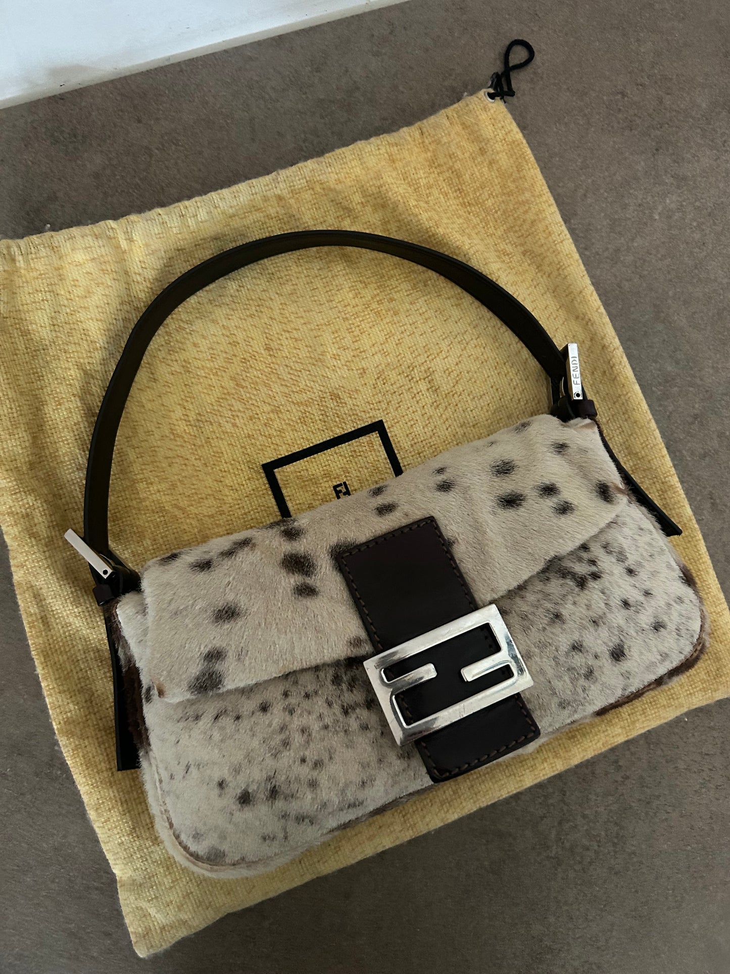 Fendi baguette in cavallino maculata vintage