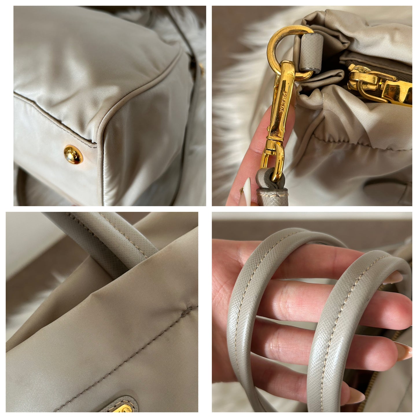 Prada tote beige con tracolla