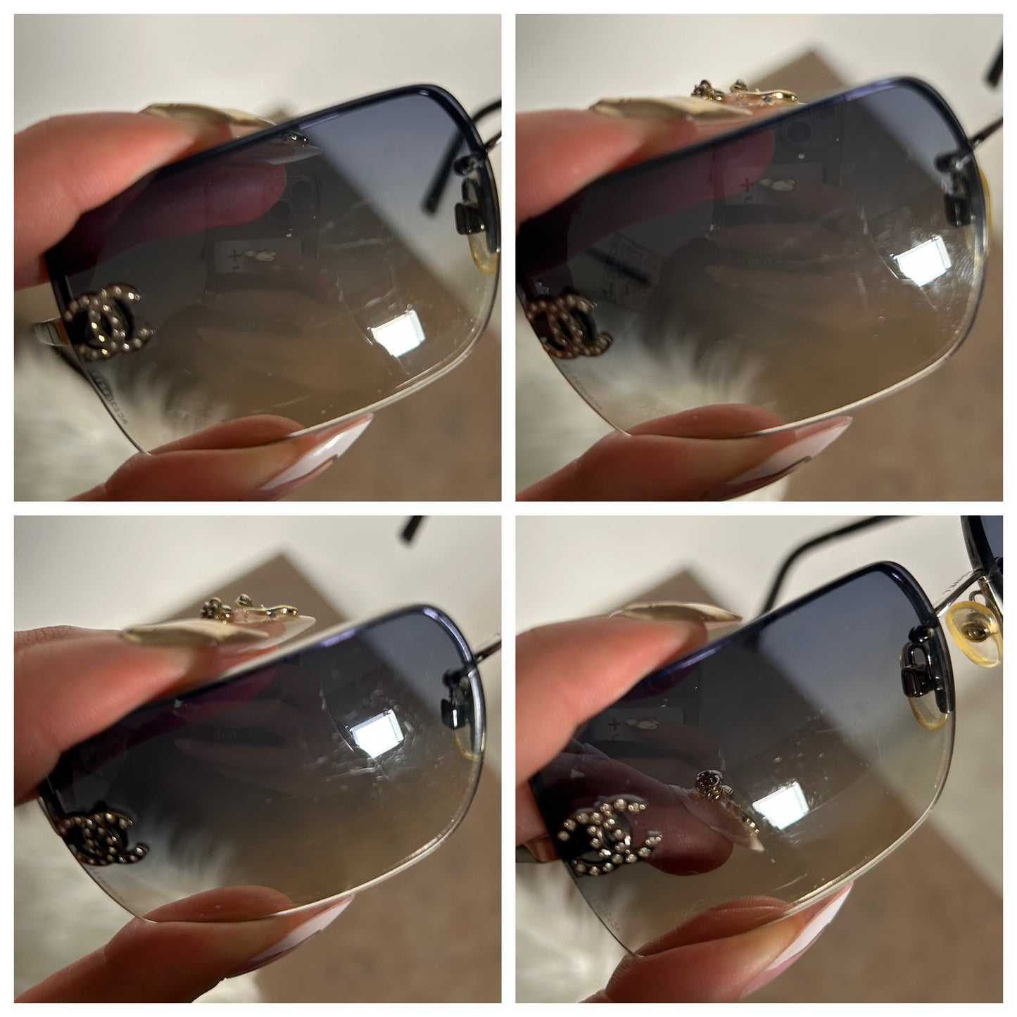 Chanel occhiali da sole con Swarovski vintage full set