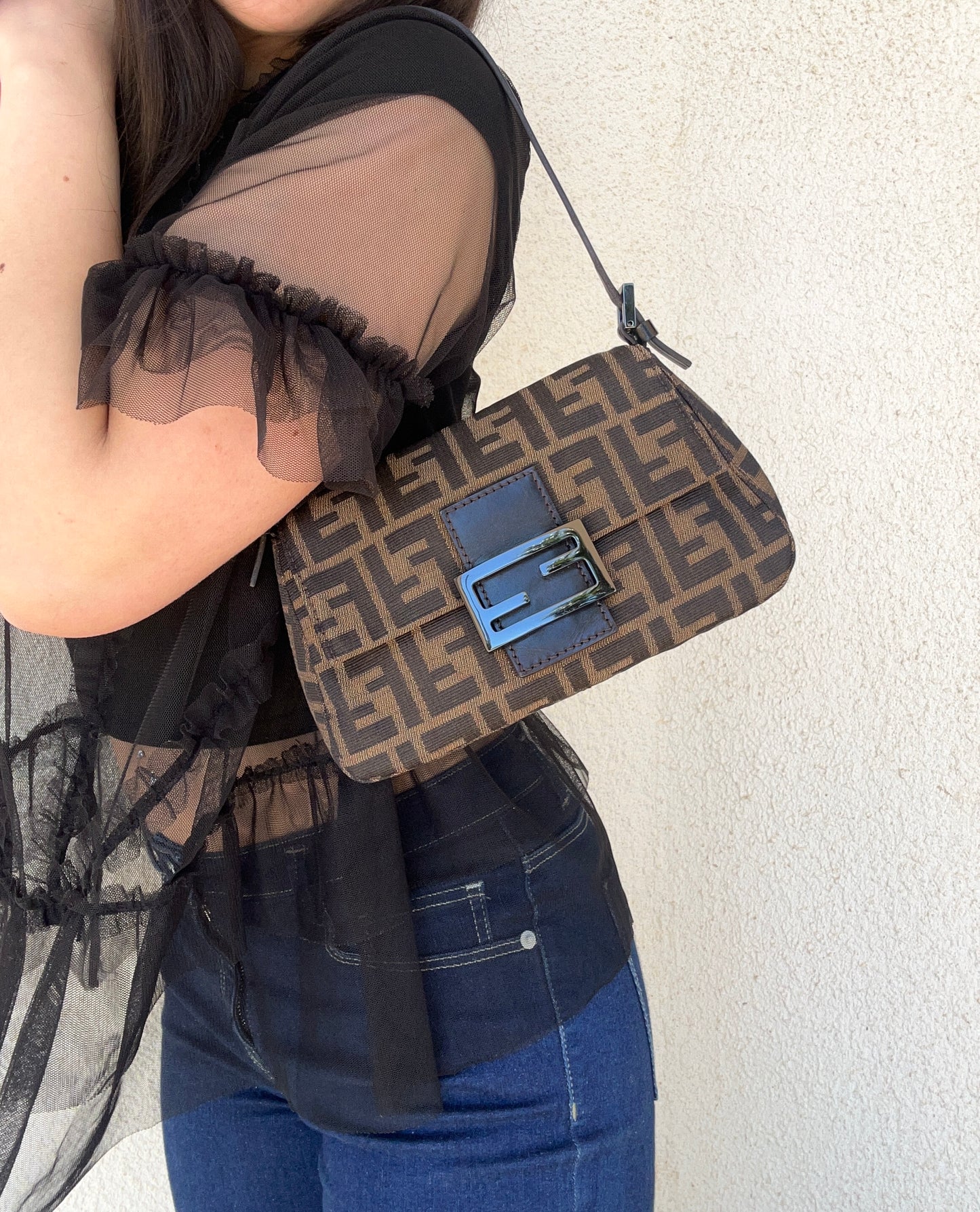 Fendi Mini Mamma Baguette zucca vintage