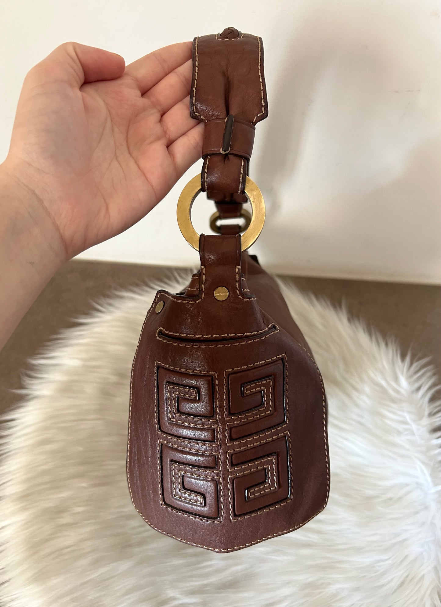Baguette Givenchy in pelle marrone
