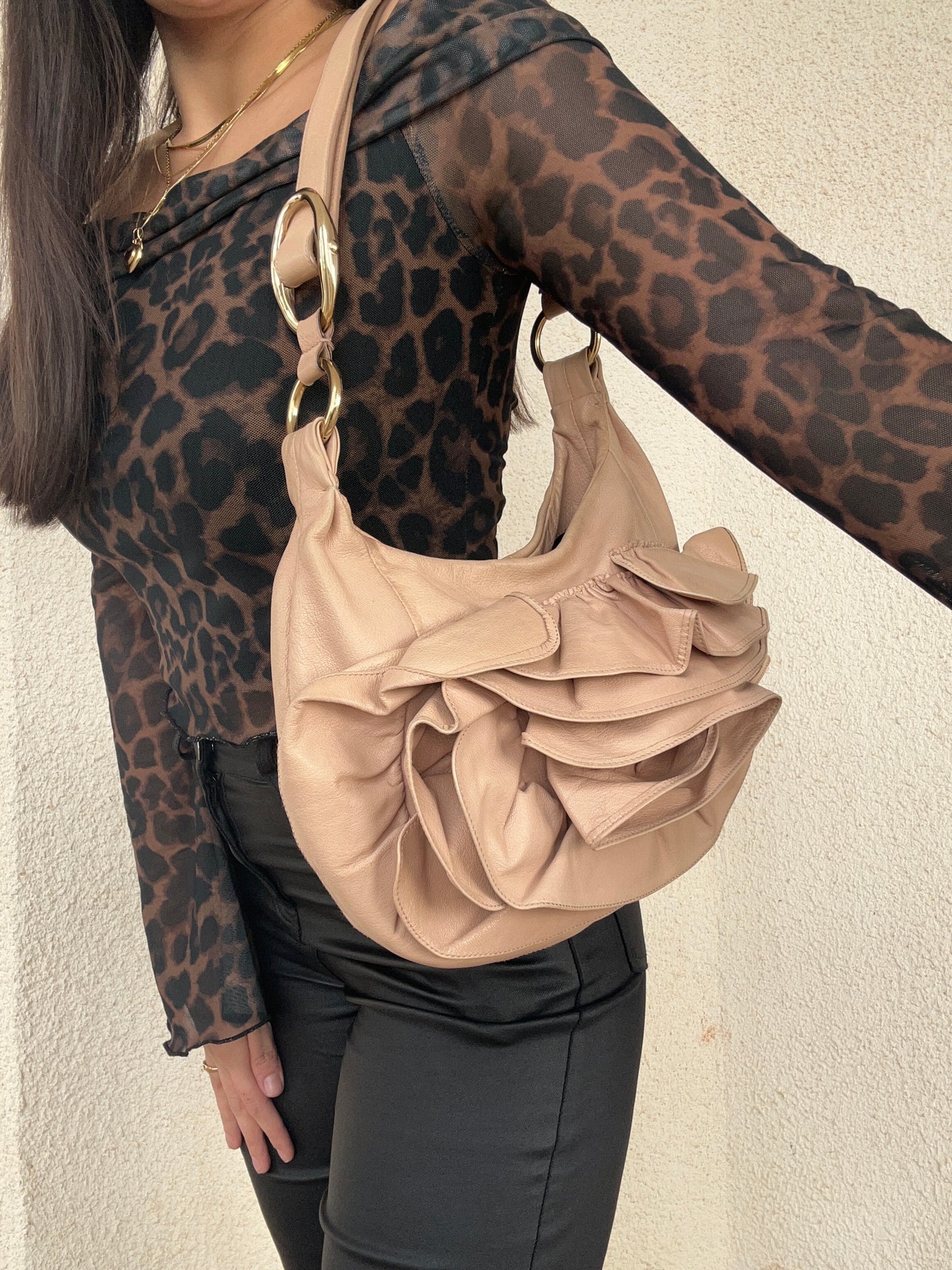 Yves Saint Laurent Djana a rosa in pelle