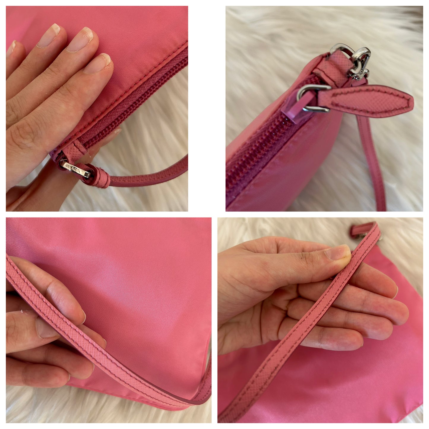 Prada baguette rosa in nylon