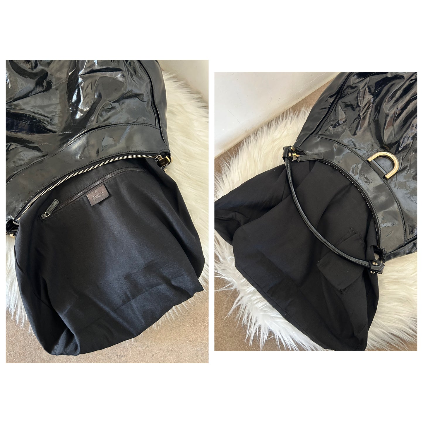 Gucci D-Ring in vernice nera