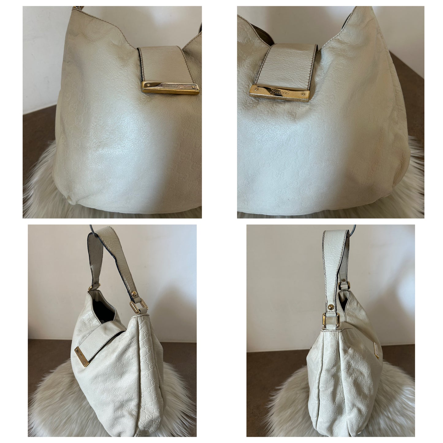 Gucci tote in pelle panna