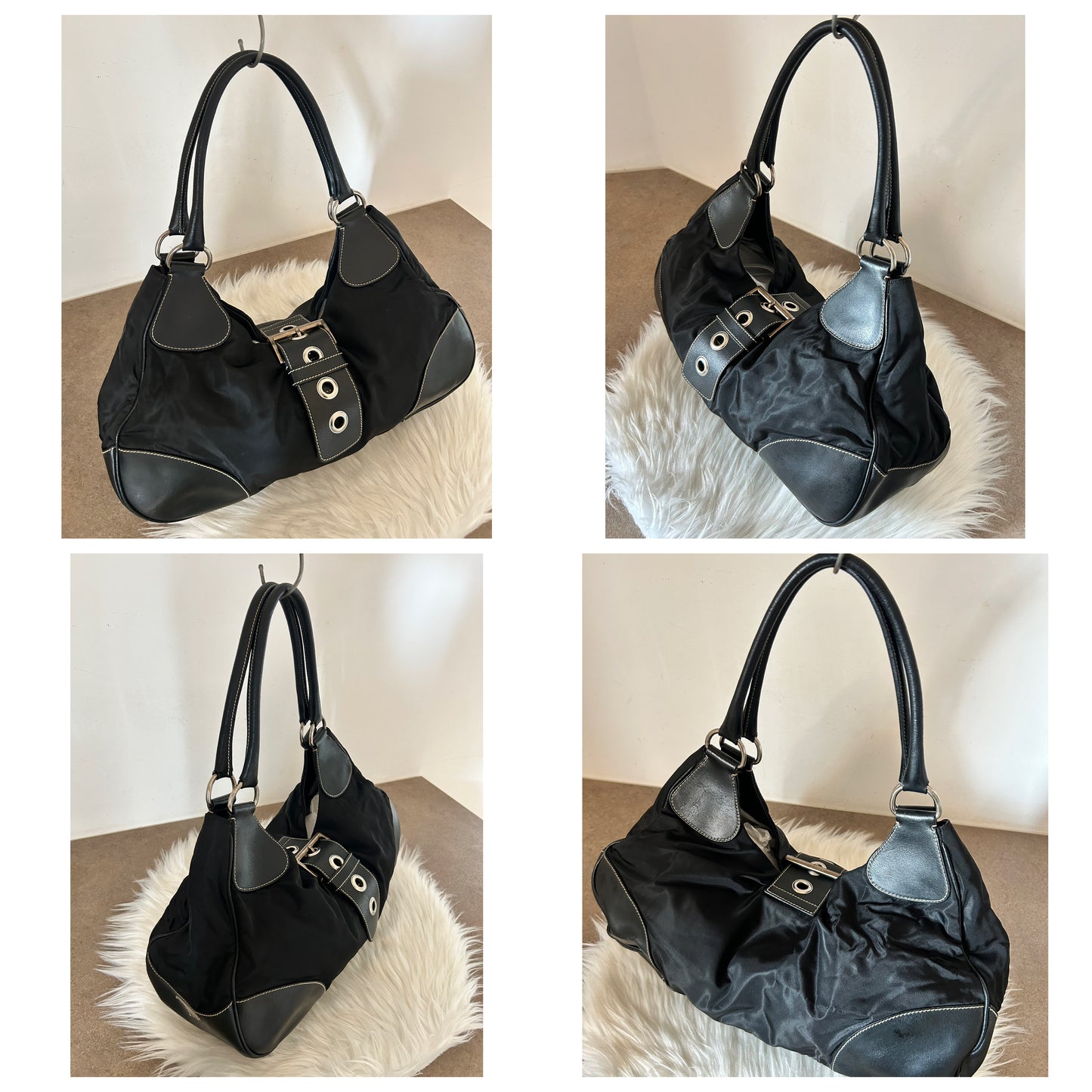Prada Moon in nylon e pelle nera