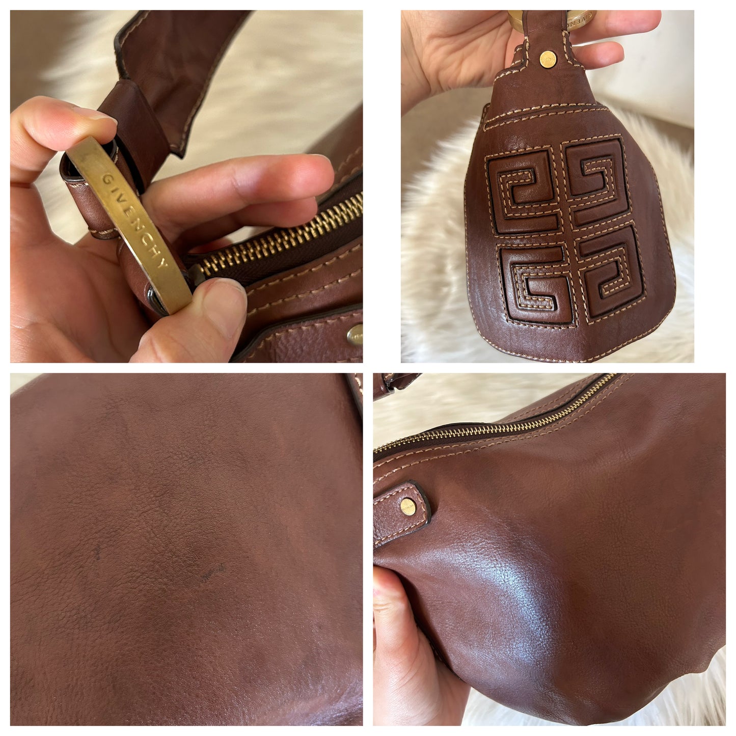 Baguette Givenchy in pelle marrone