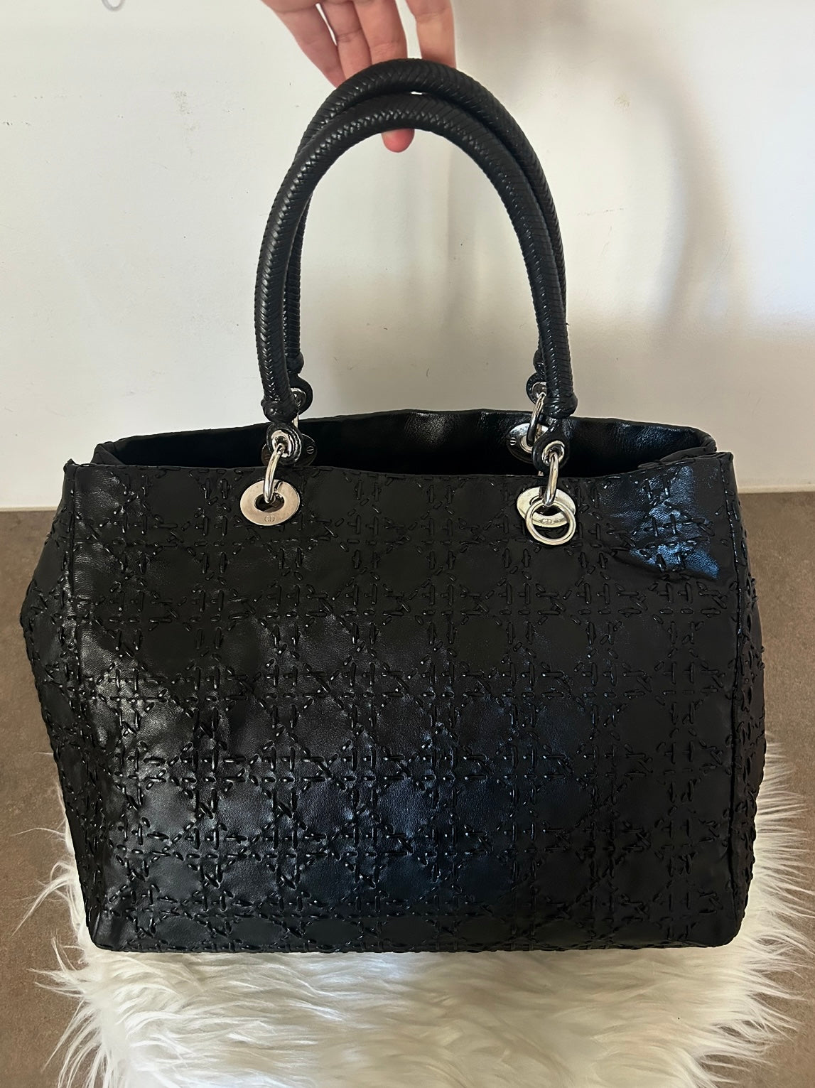 Dior Lady Dior in pelle nera intrecciata