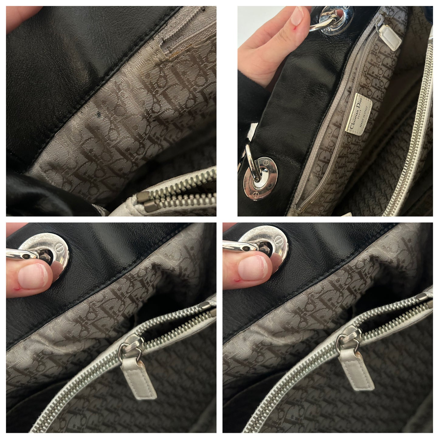 Dior Lady Dior in pelle nera intrecciata