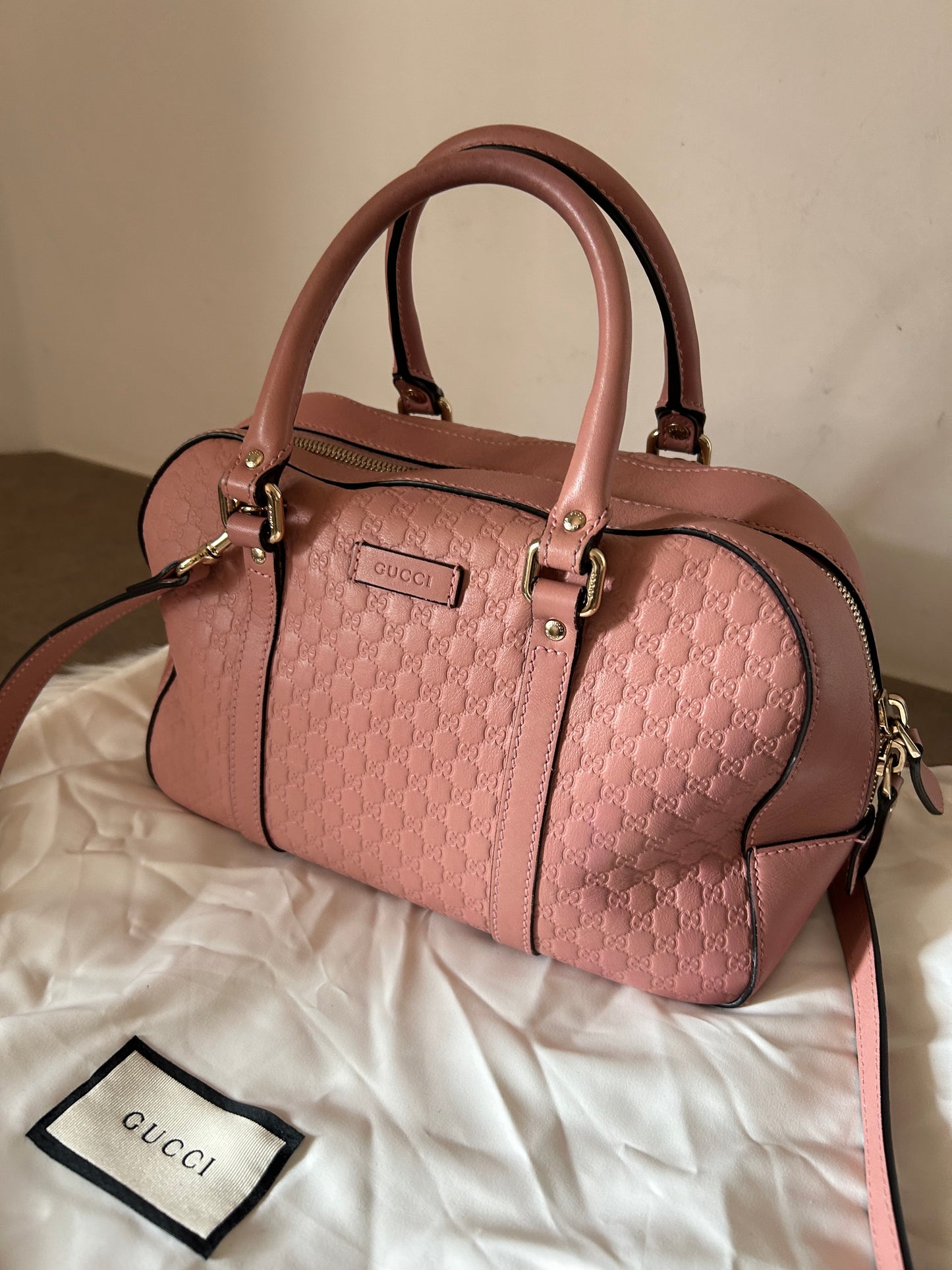 Gucci bauletto Guccissima rosa in pelle