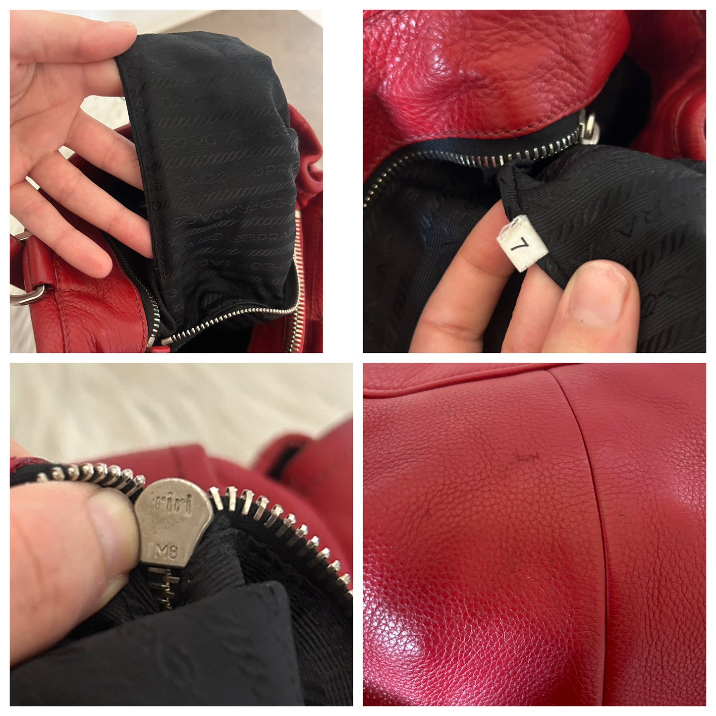 Prada tote Cargo in pelle rossa