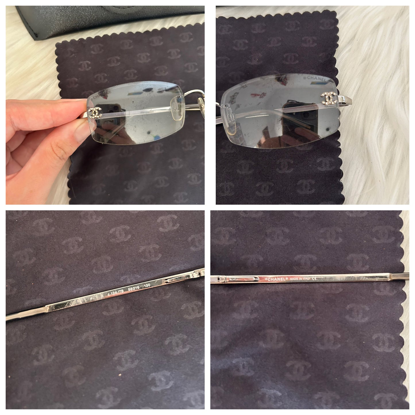 Occhiali Chanel vintage con logo in Swarovski