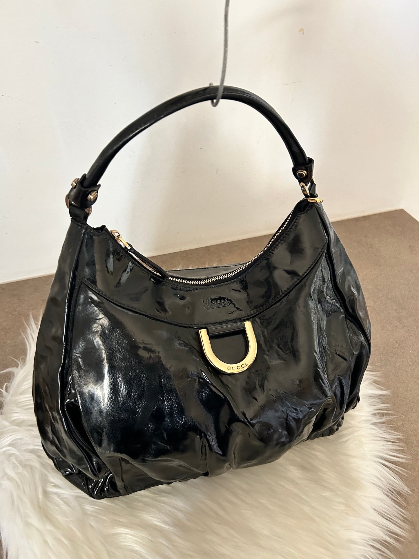 Gucci D-Ring in vernice nera