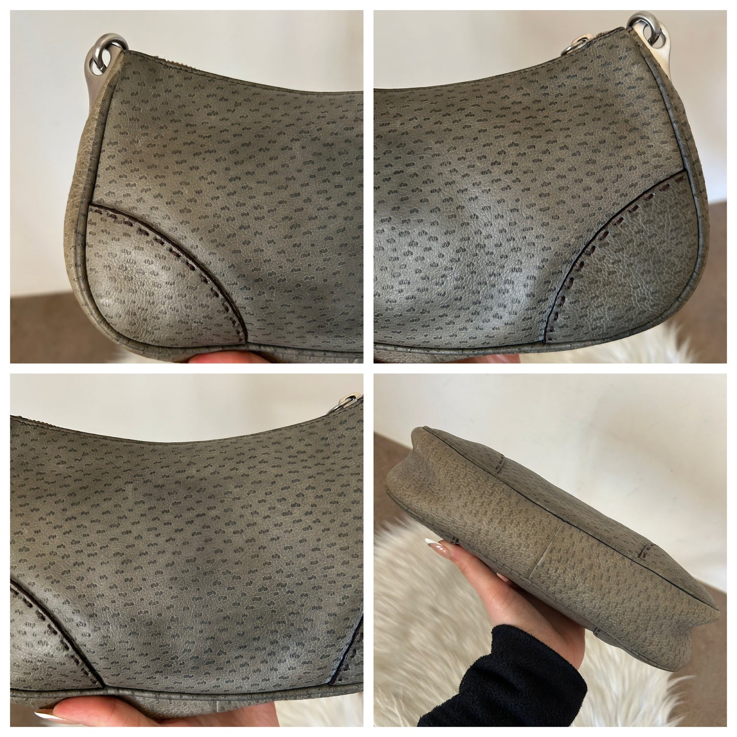 Prada Cleo in pelle di struzzo