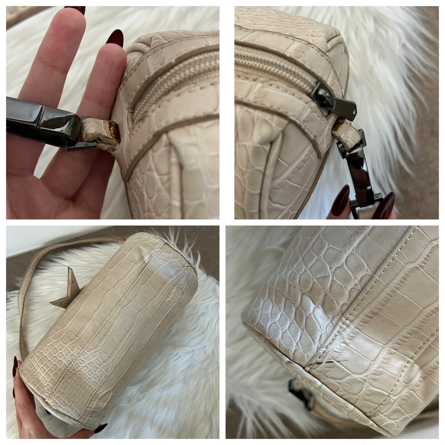 Borsa Thierry Mugler in similpelle di coccodrillo con portafoglio