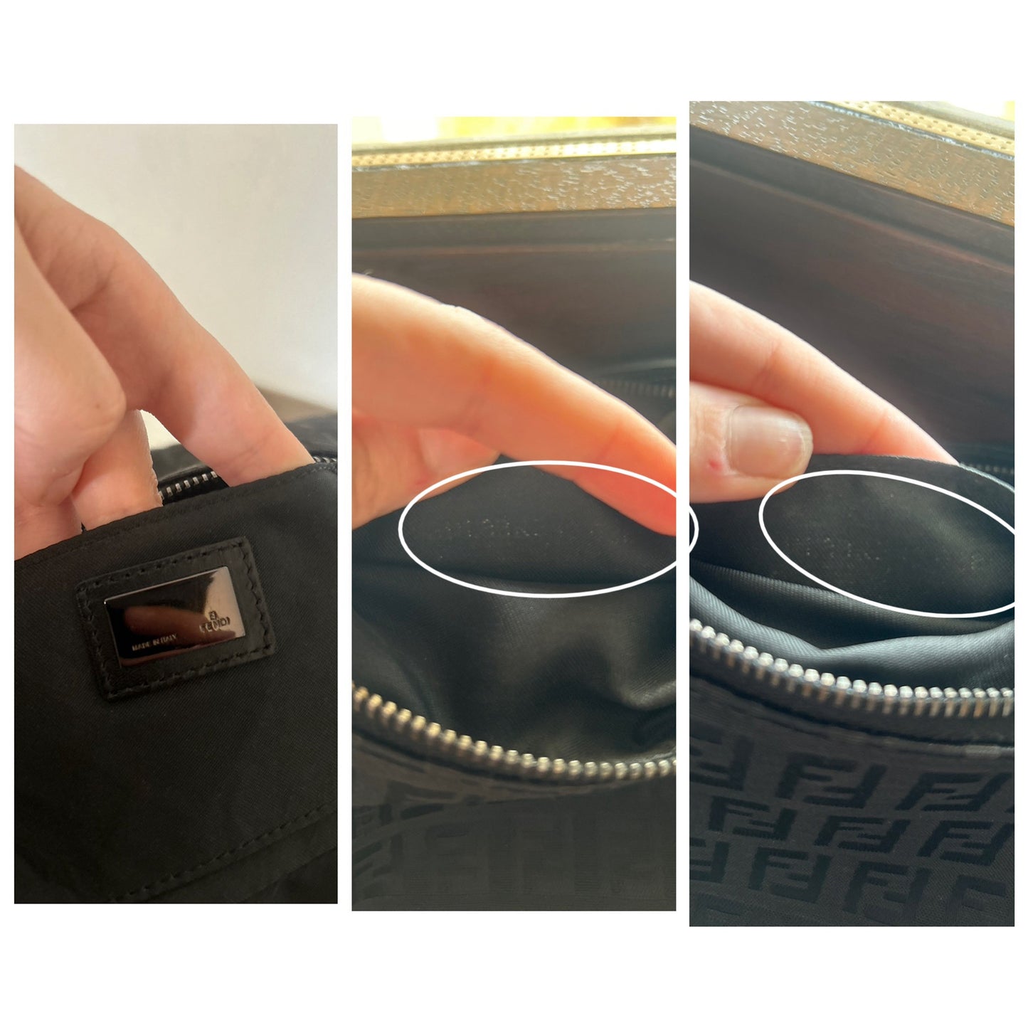 Fendi baguette in monogram zucchino nera vintage