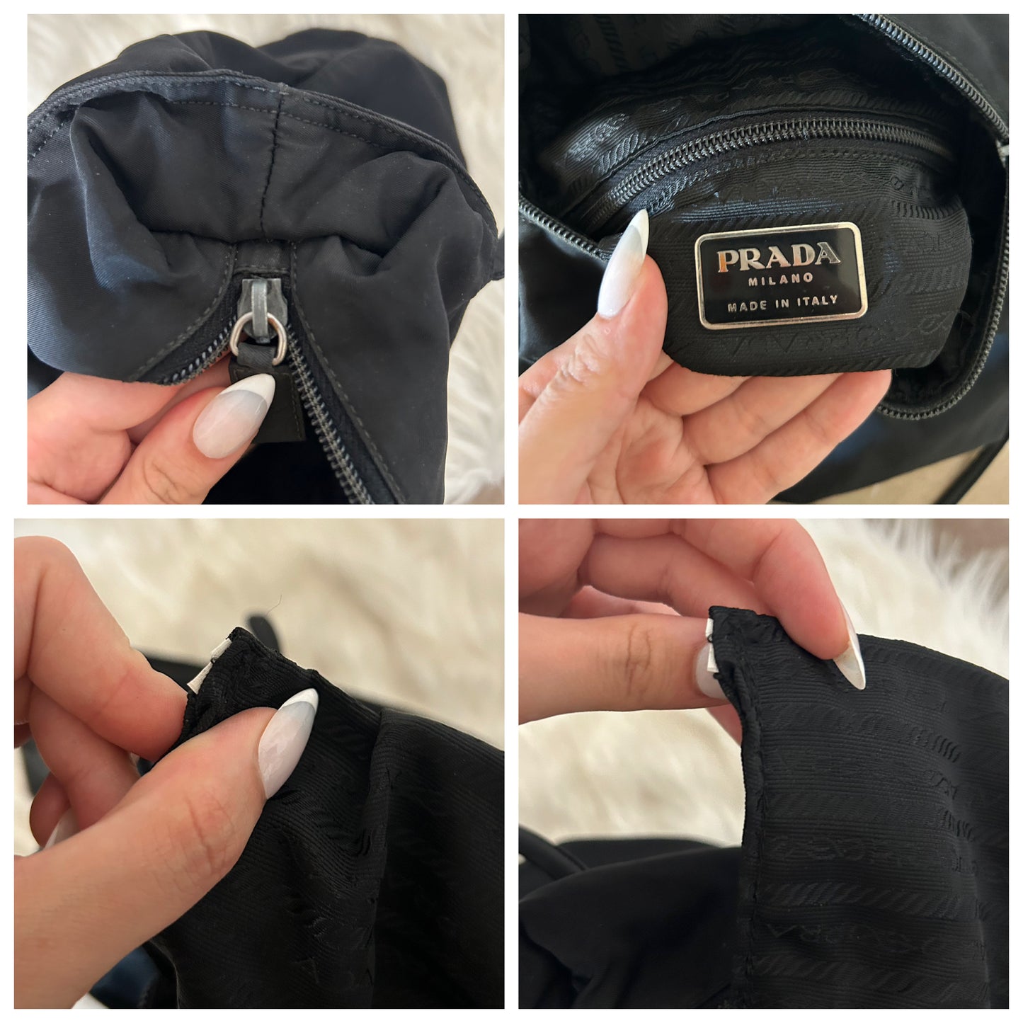 Prada tote bag in nylon nera