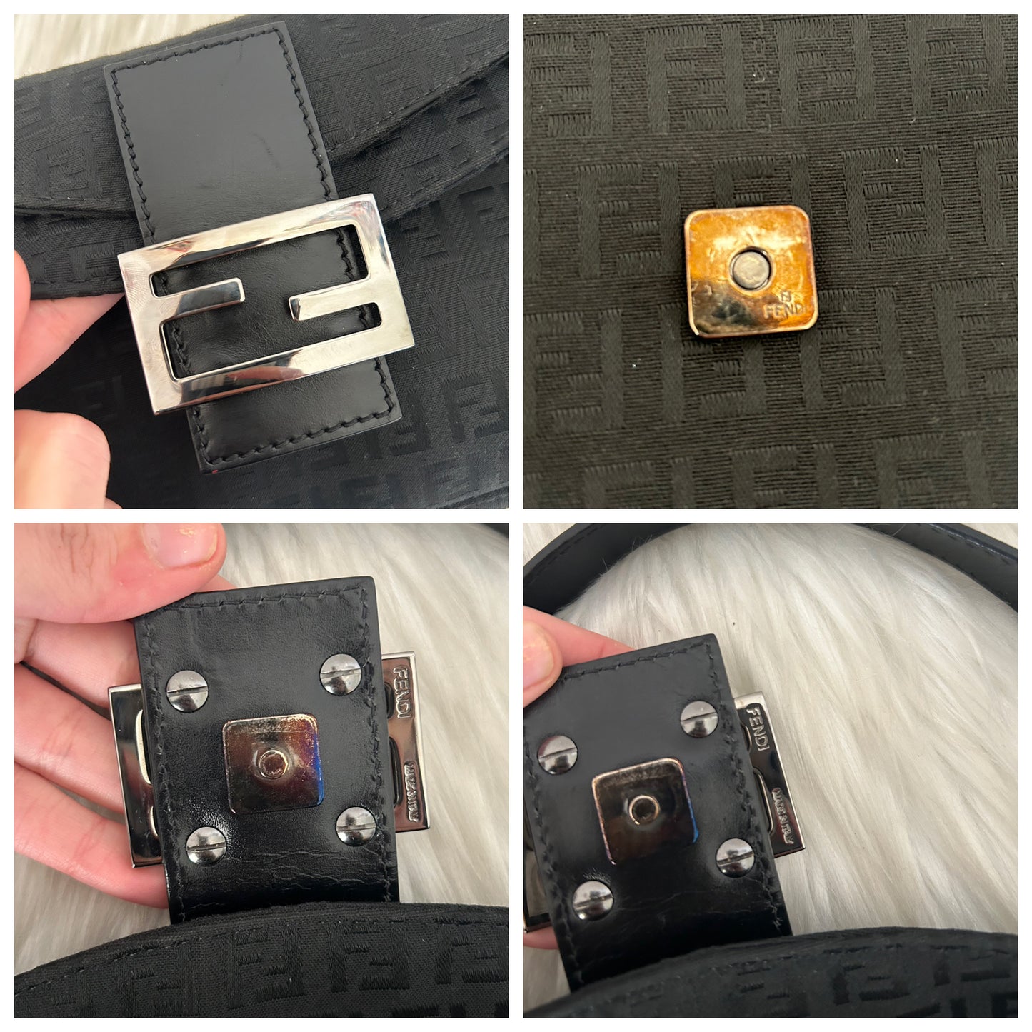 Fendi baguette zucchino double flap