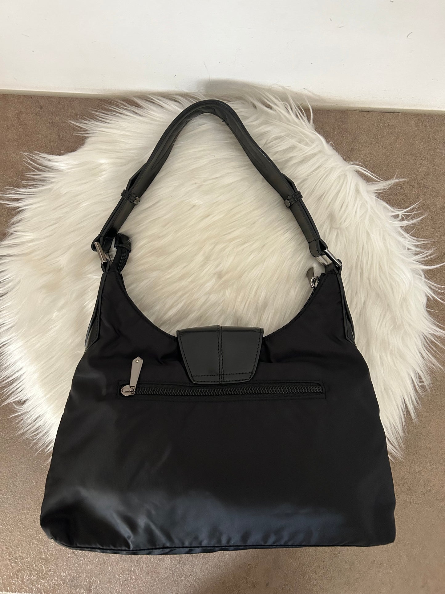 Thierry Mugler tote bag in nylon nera vintage