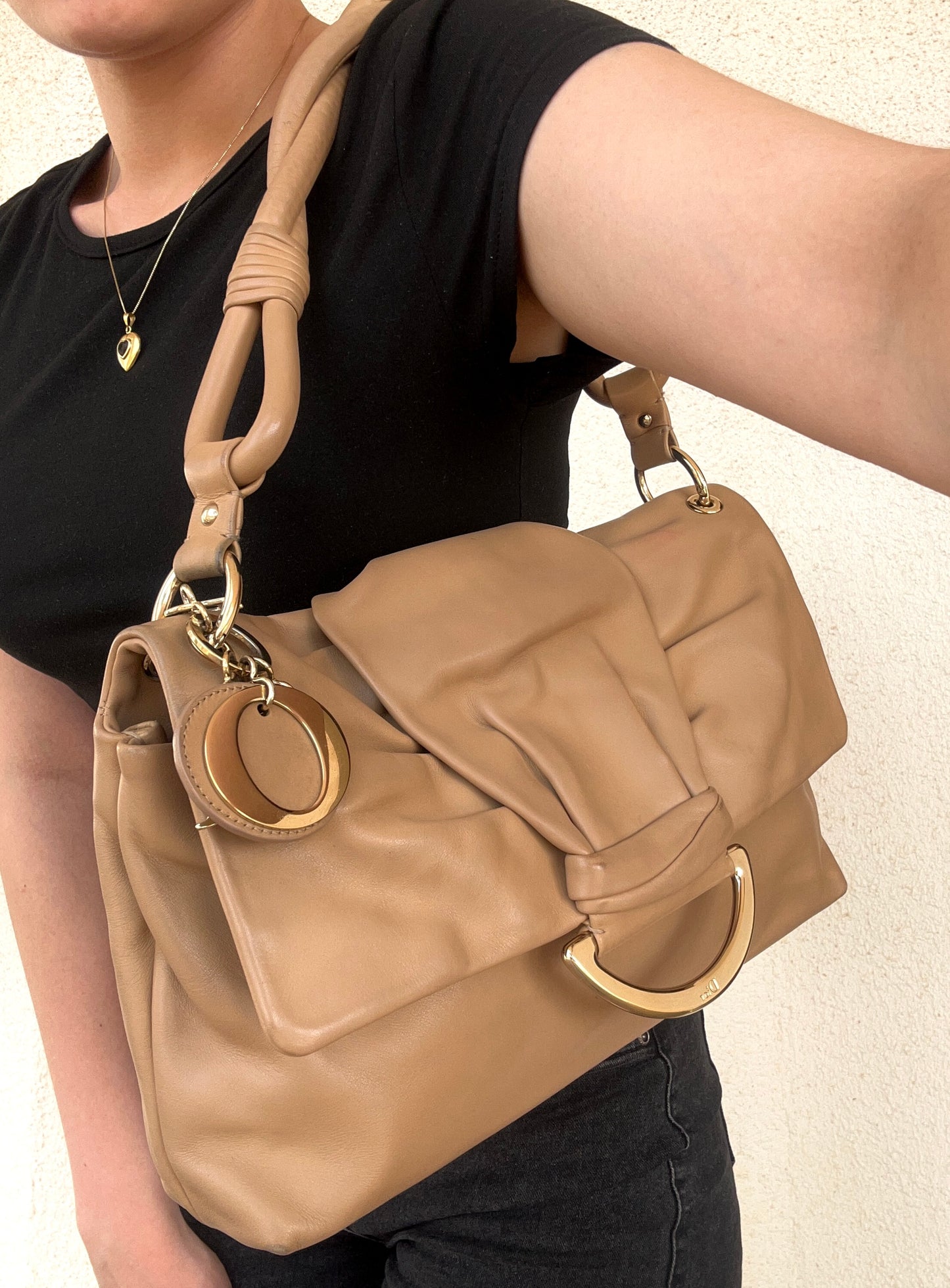 Dior Malice tote bag in pelle beige