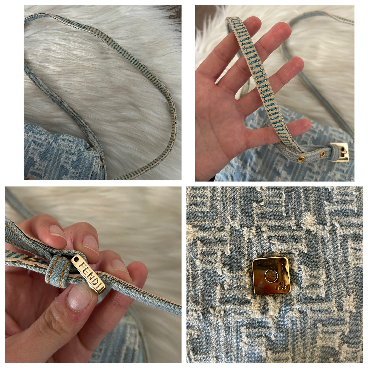 Fendi baguette a tracolla in denim