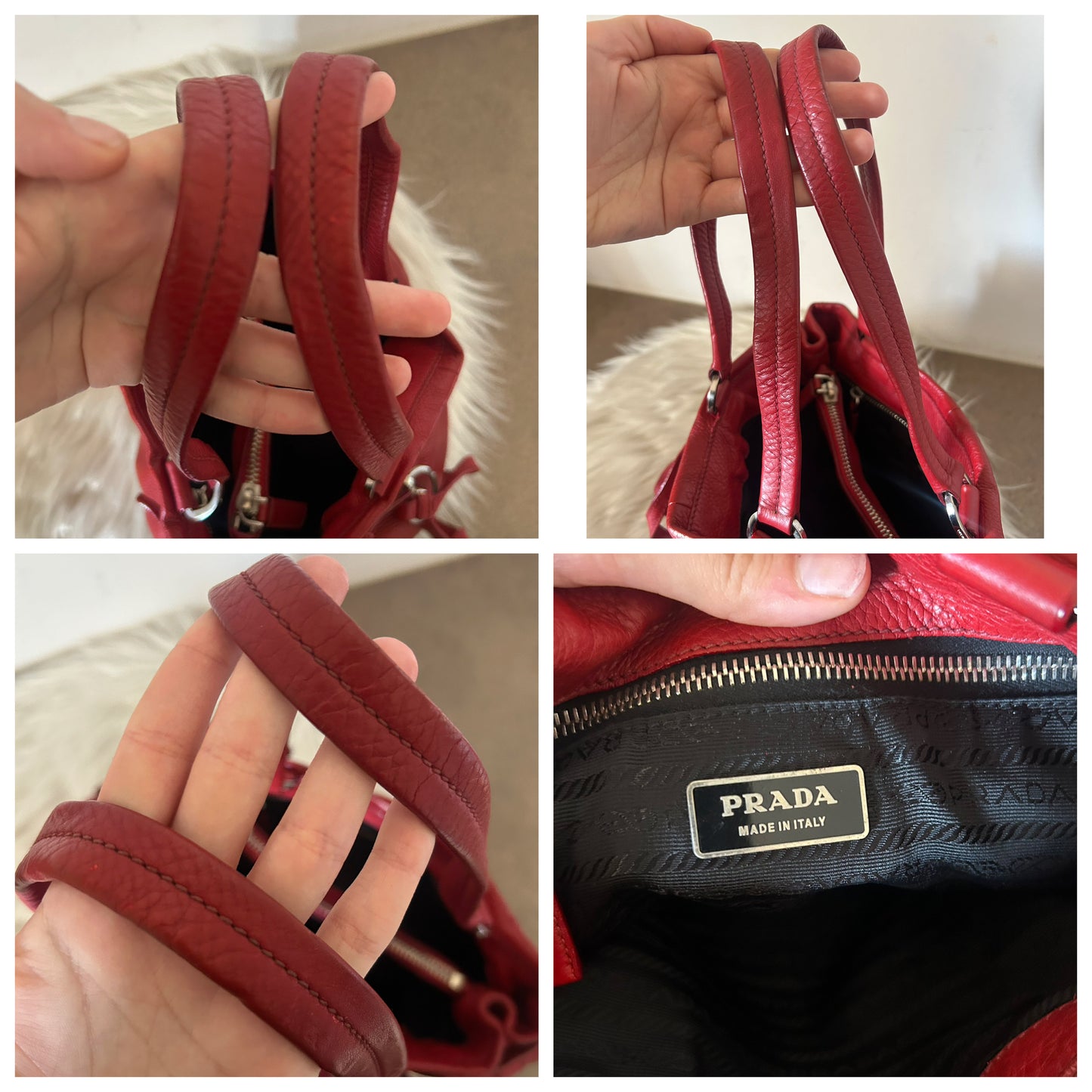 Prada tote Cargo in pelle rossa
