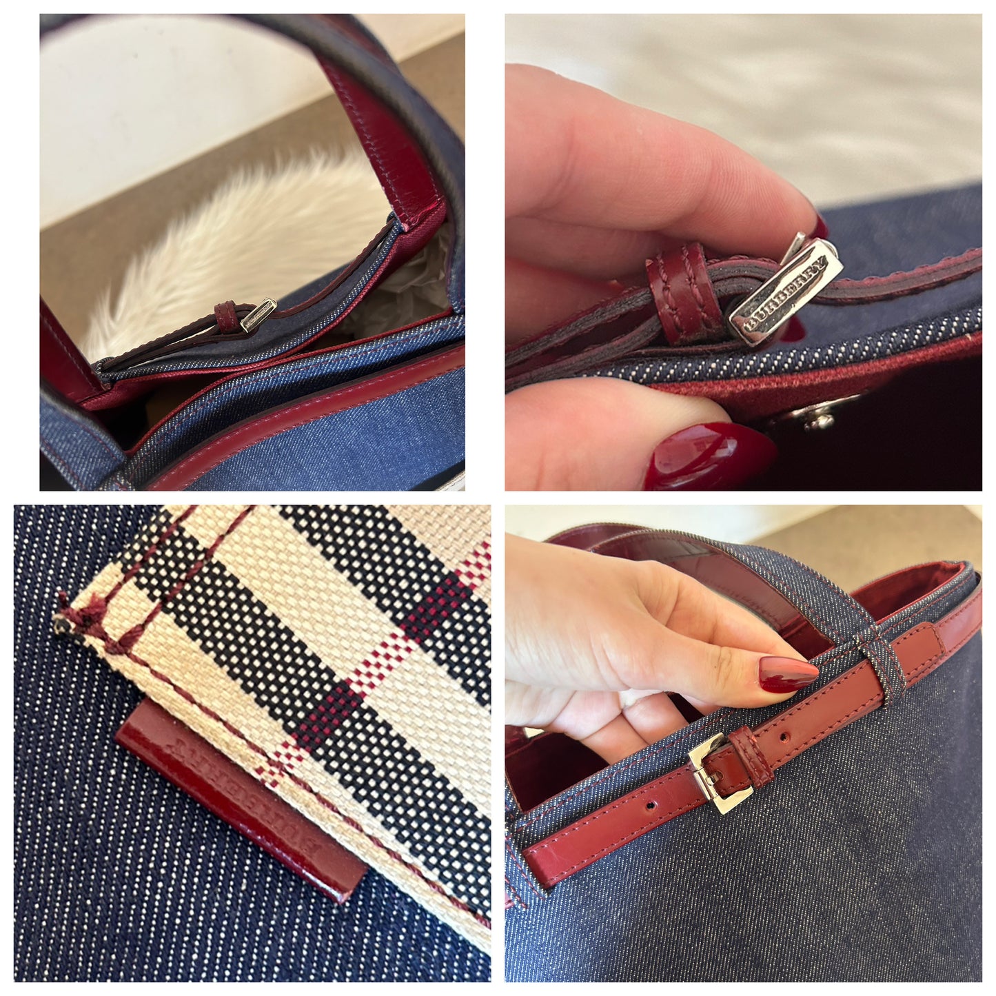 Burberry mini tote in denim - edizione limitata