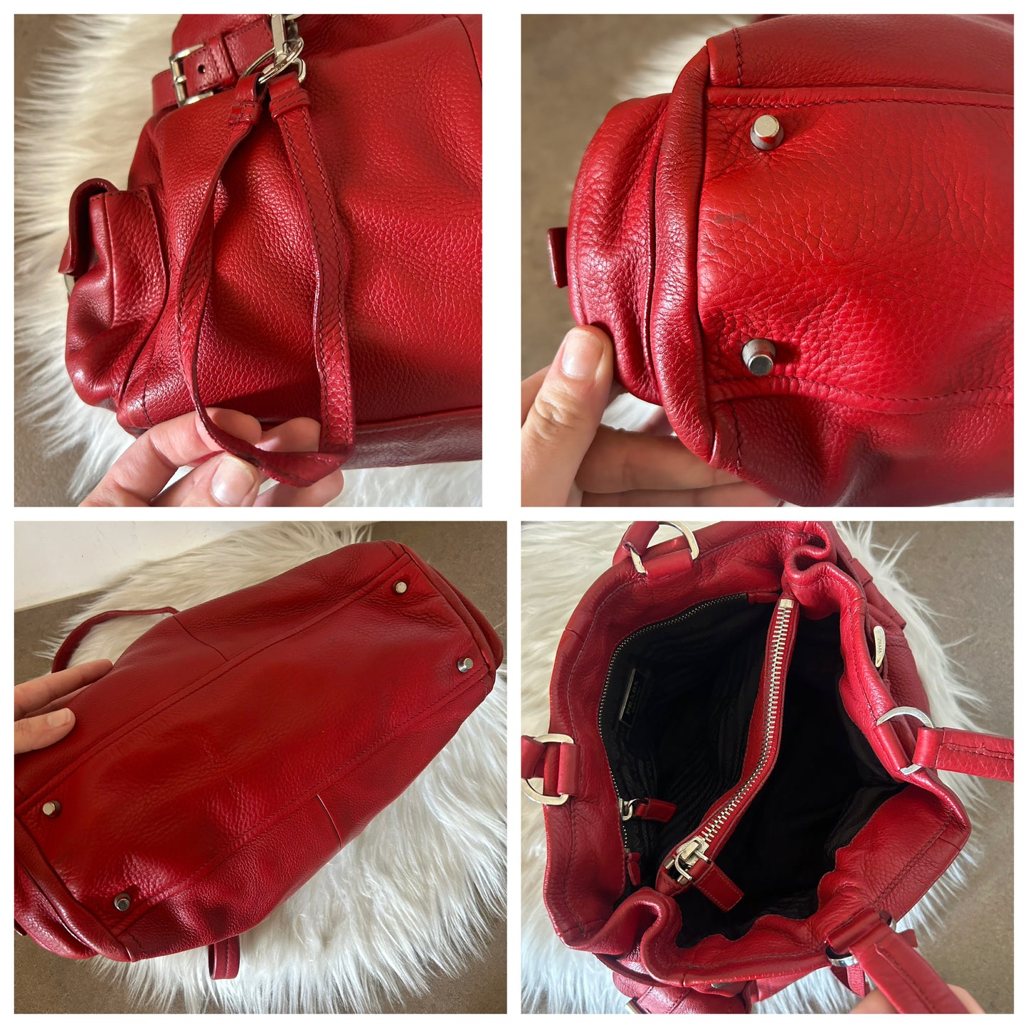 Prada tote Cargo in pelle rossa