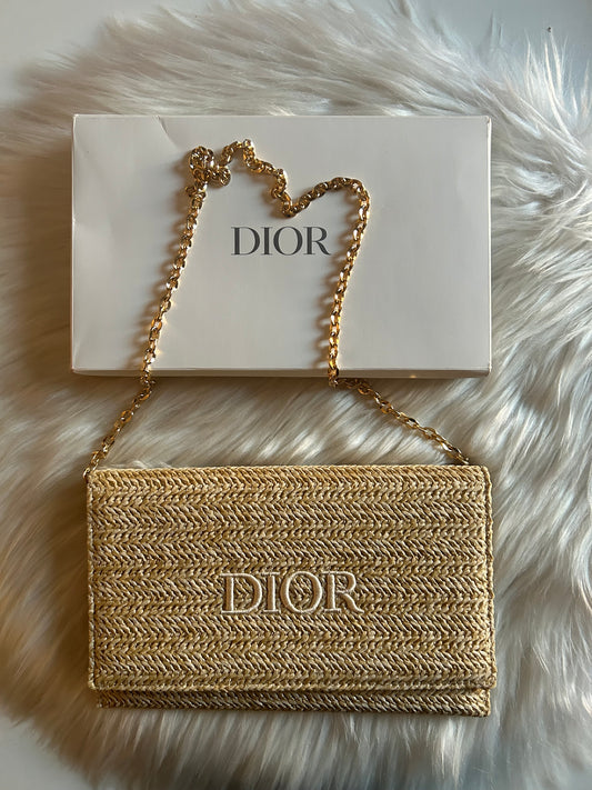 Pochette Dior in rafia