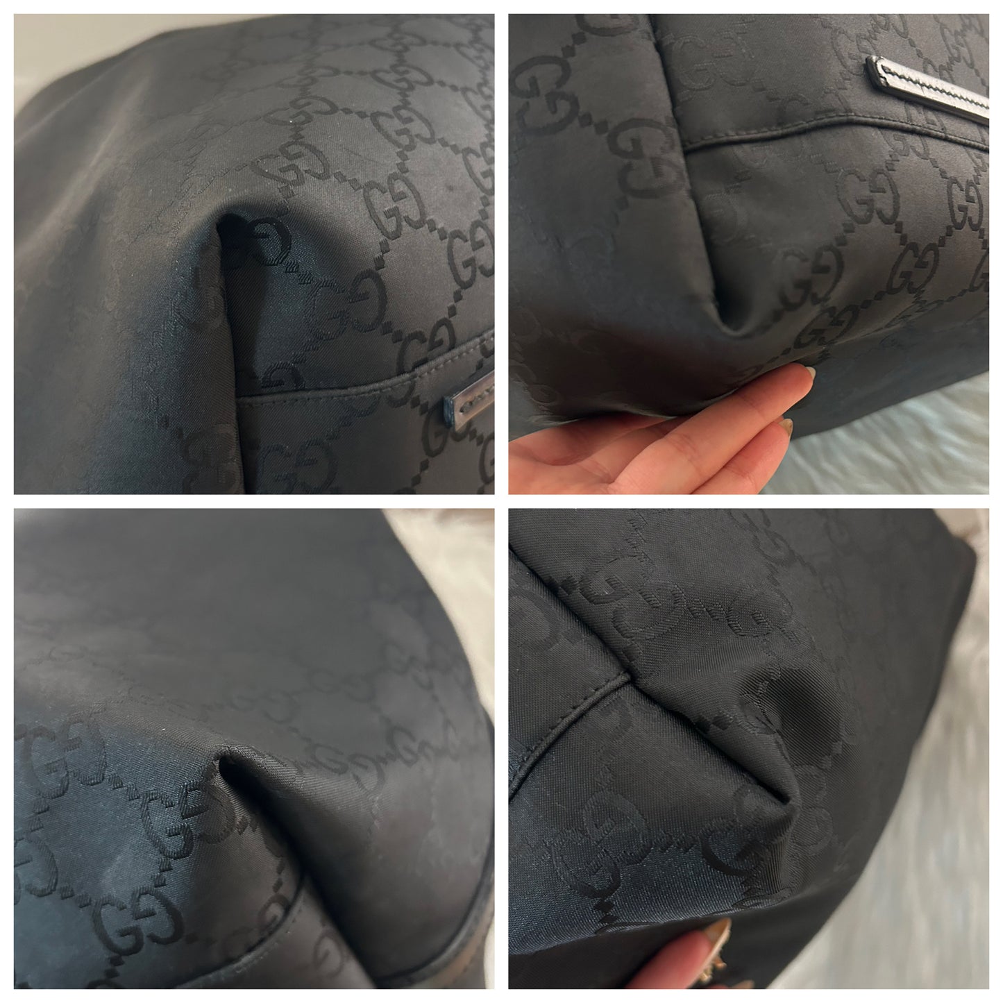 Gucci tote bag nera in monogram