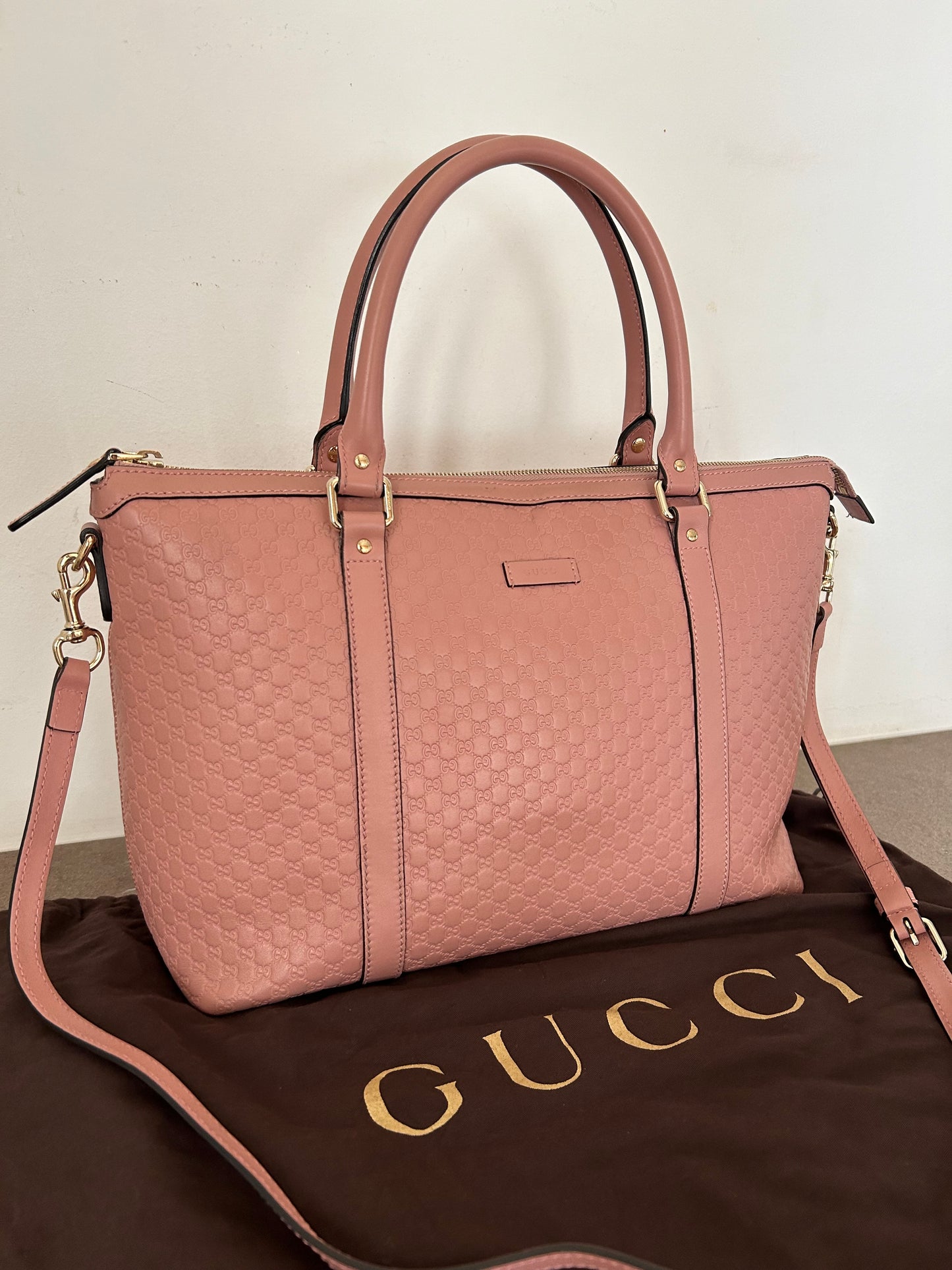 Gucci tote bag Guccissima rosa