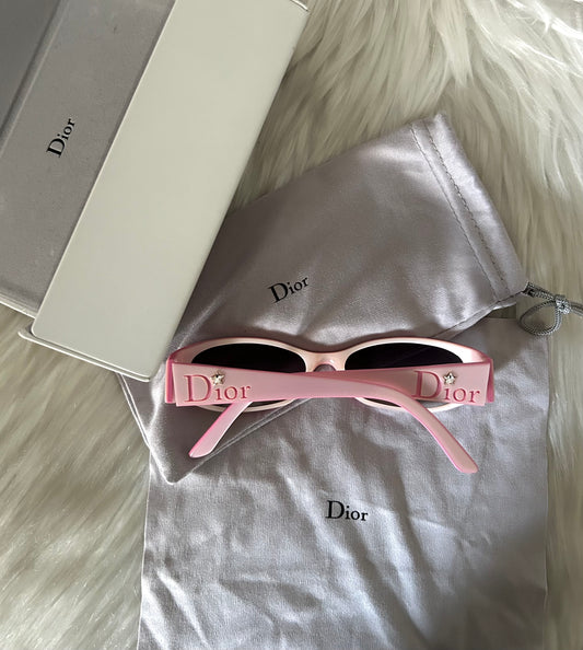 Dior occhiali da sole rosa con stellina