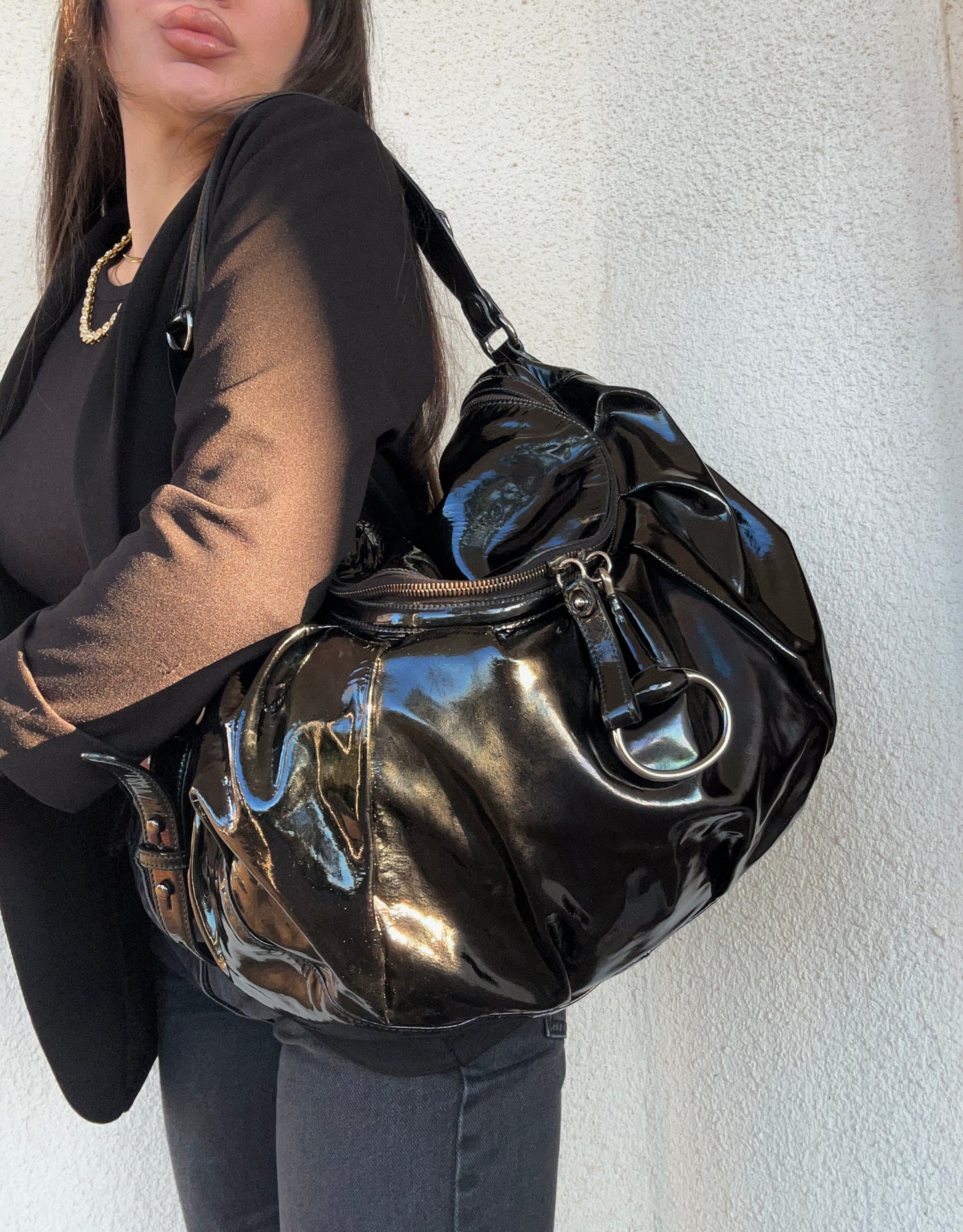 Gucci Icon Bit in vernice nera