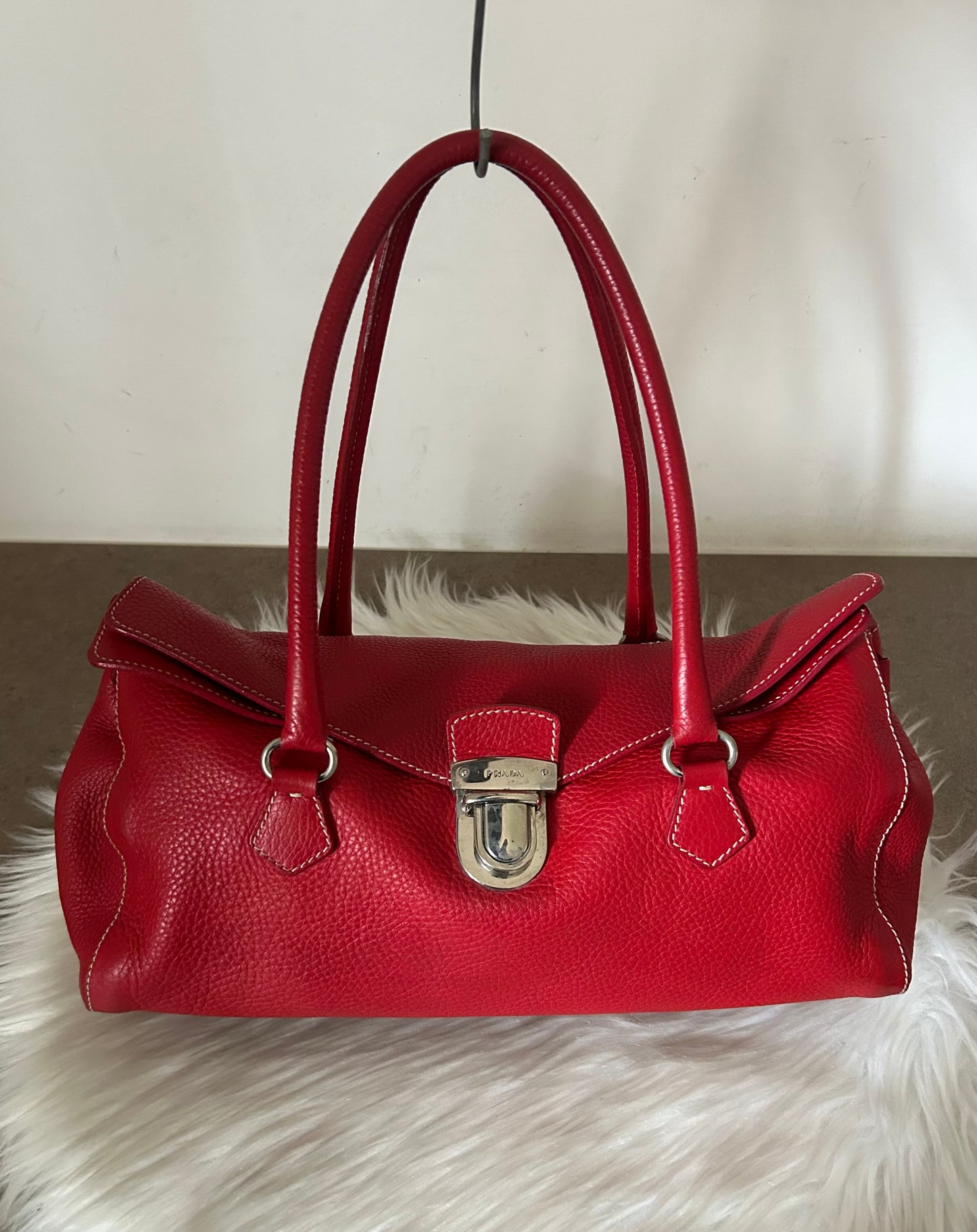 Prada tote in pelle rossa rarissima