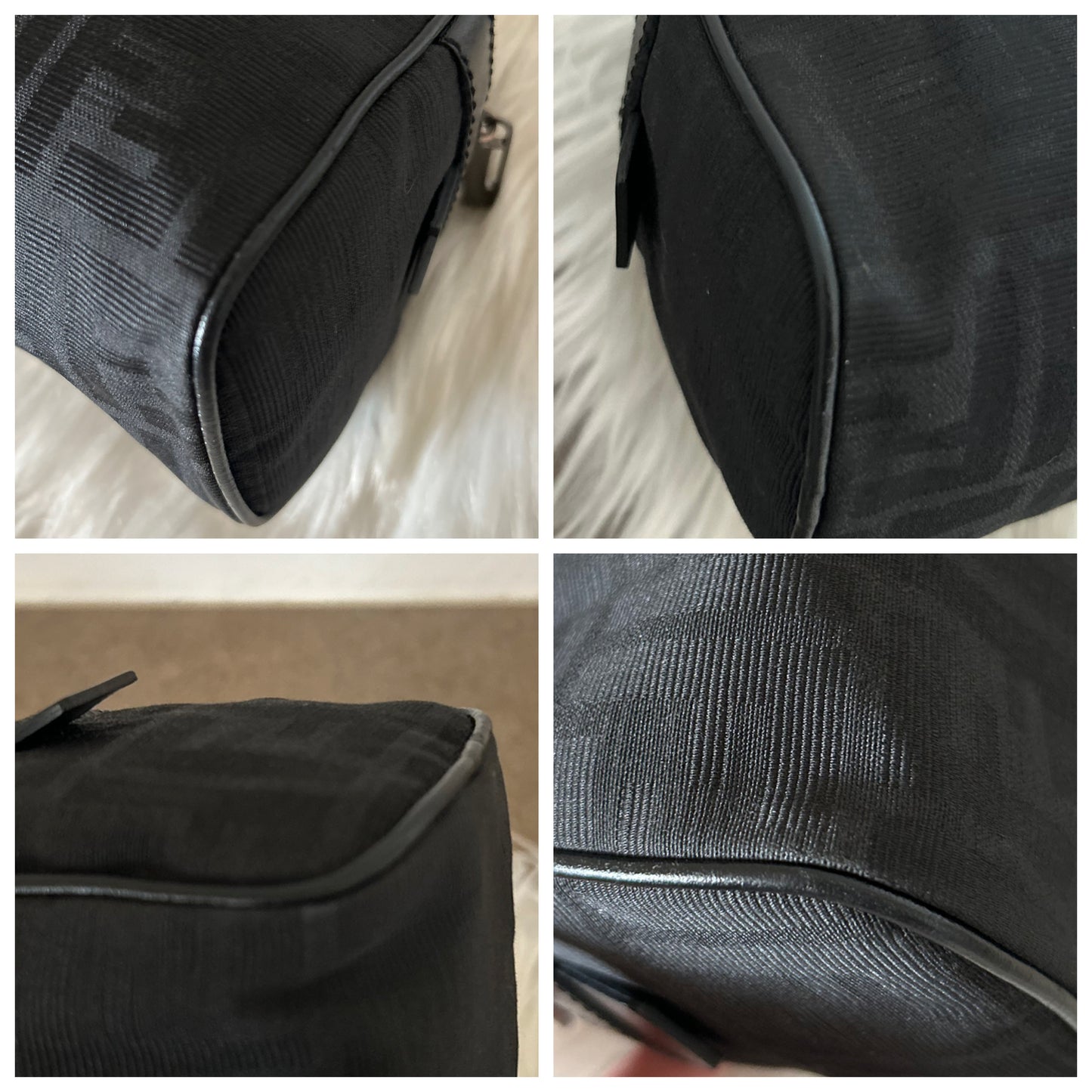 Fendi Bassotto in monogram zucca nera vintage