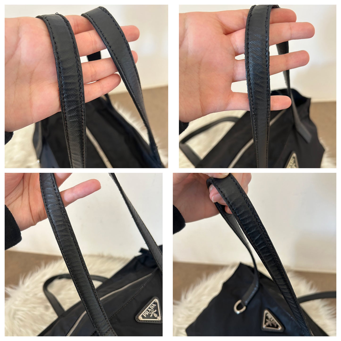Prada tote in nylon e pelle