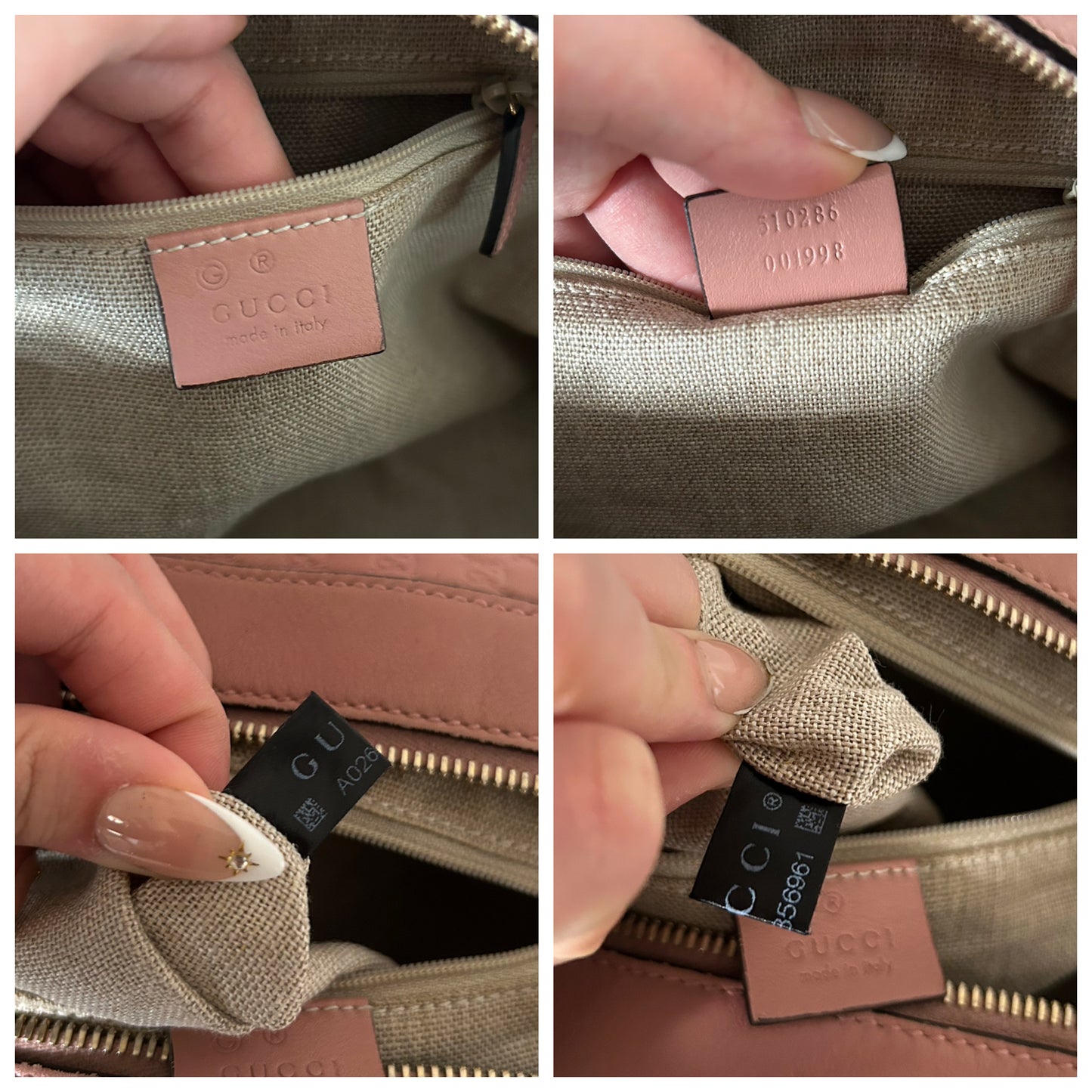 Gucci bauletto Guccissima rosa in pelle