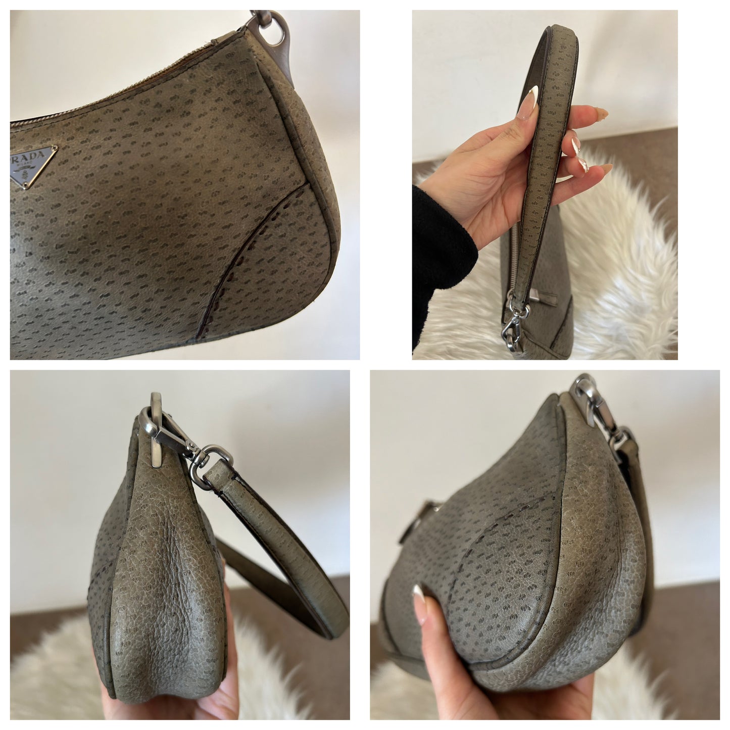 Prada Cleo in pelle di struzzo