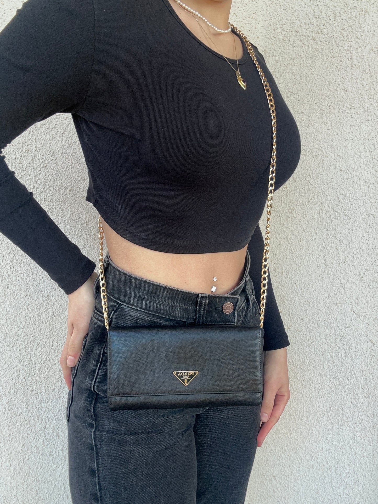 Prada Woc nero in pelle saffiano
