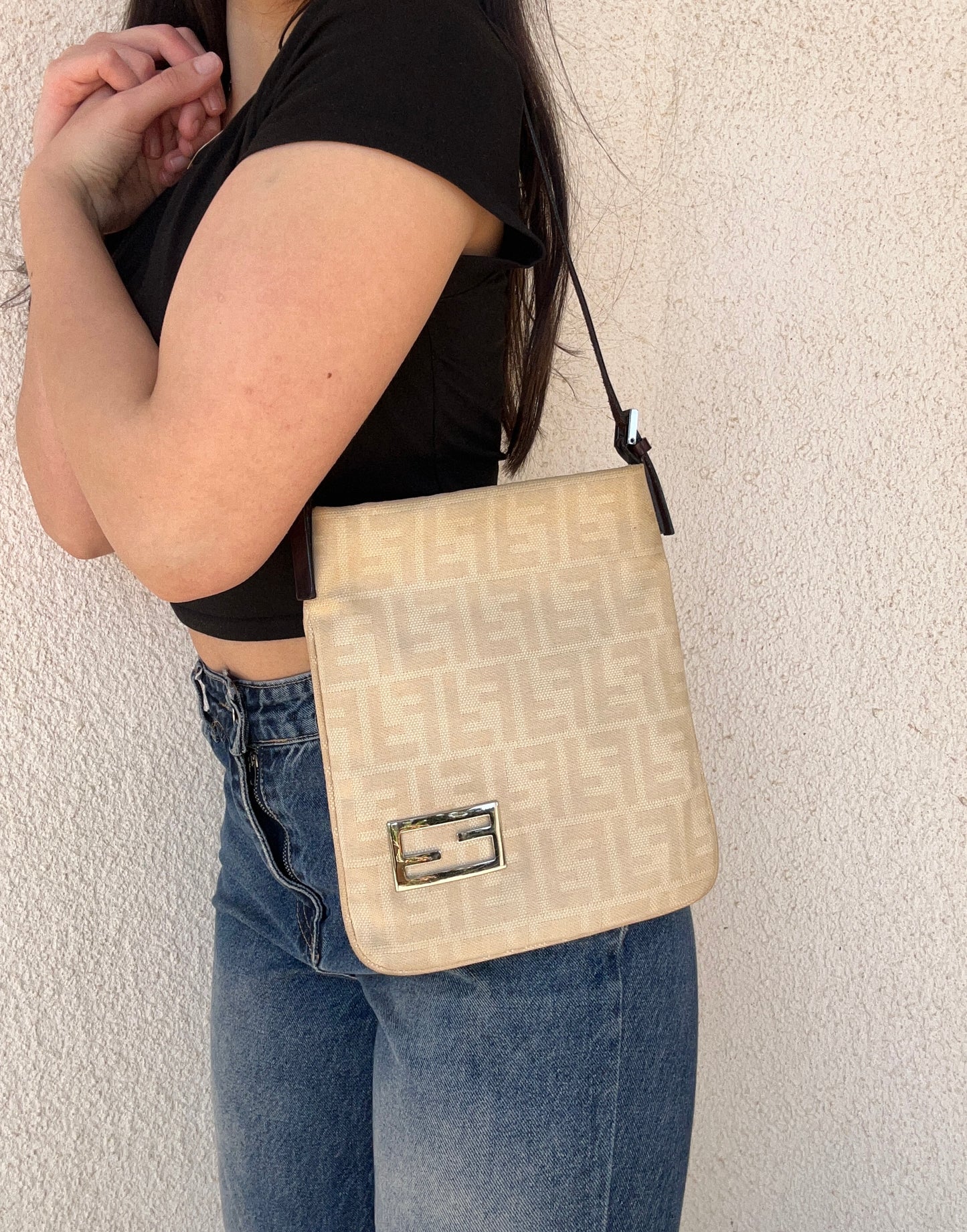 Fendi baguette zucca panna