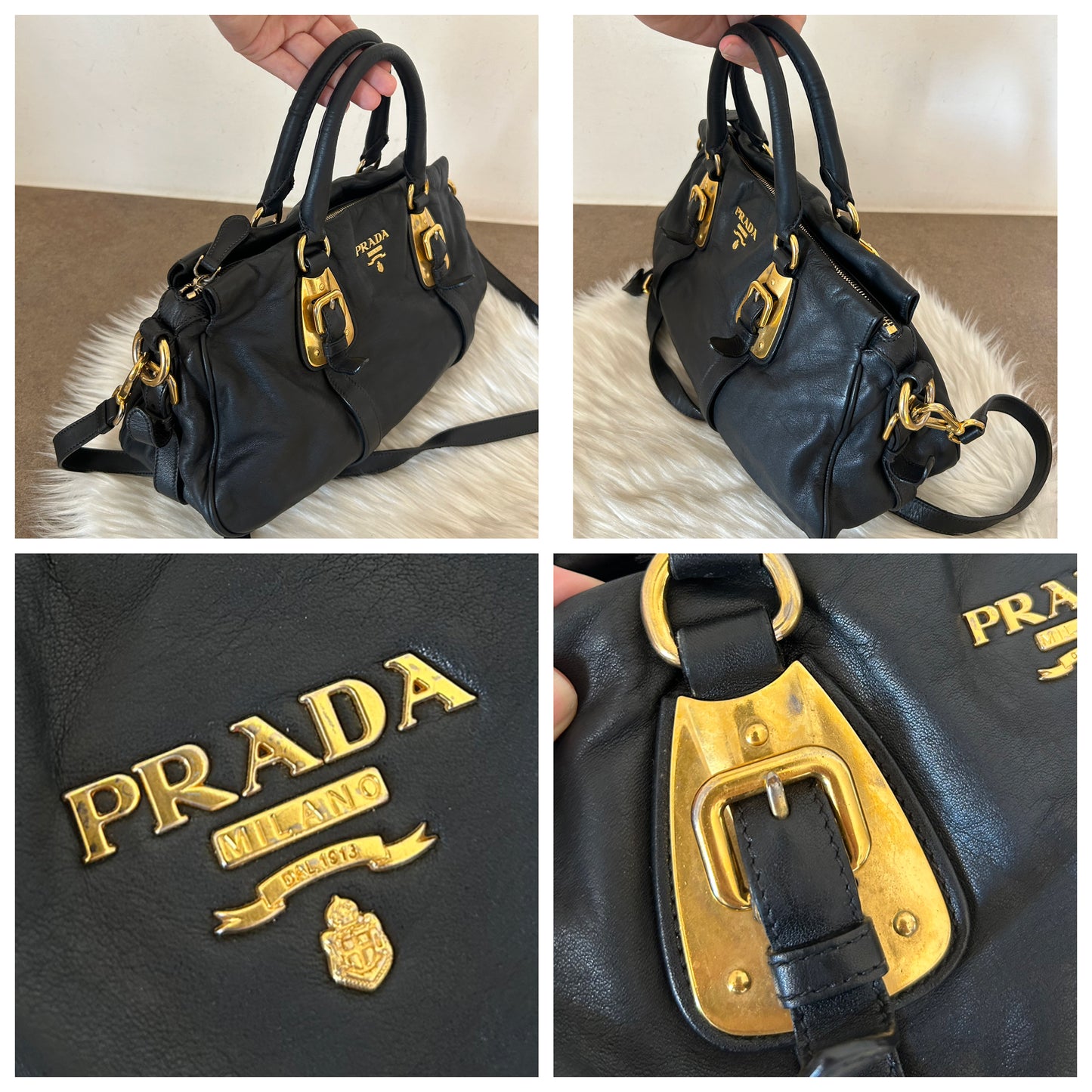 Prada tote in pelle con tracolla
