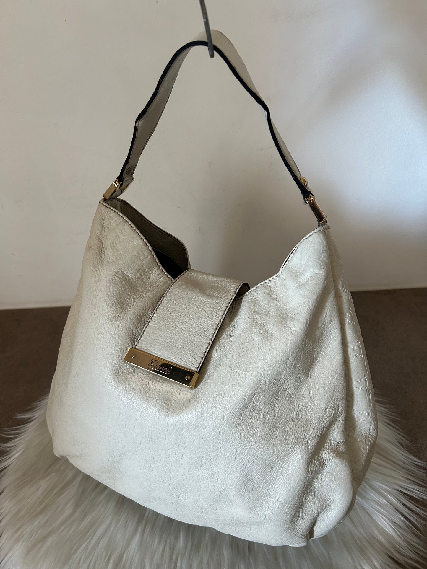 Gucci tote in pelle panna