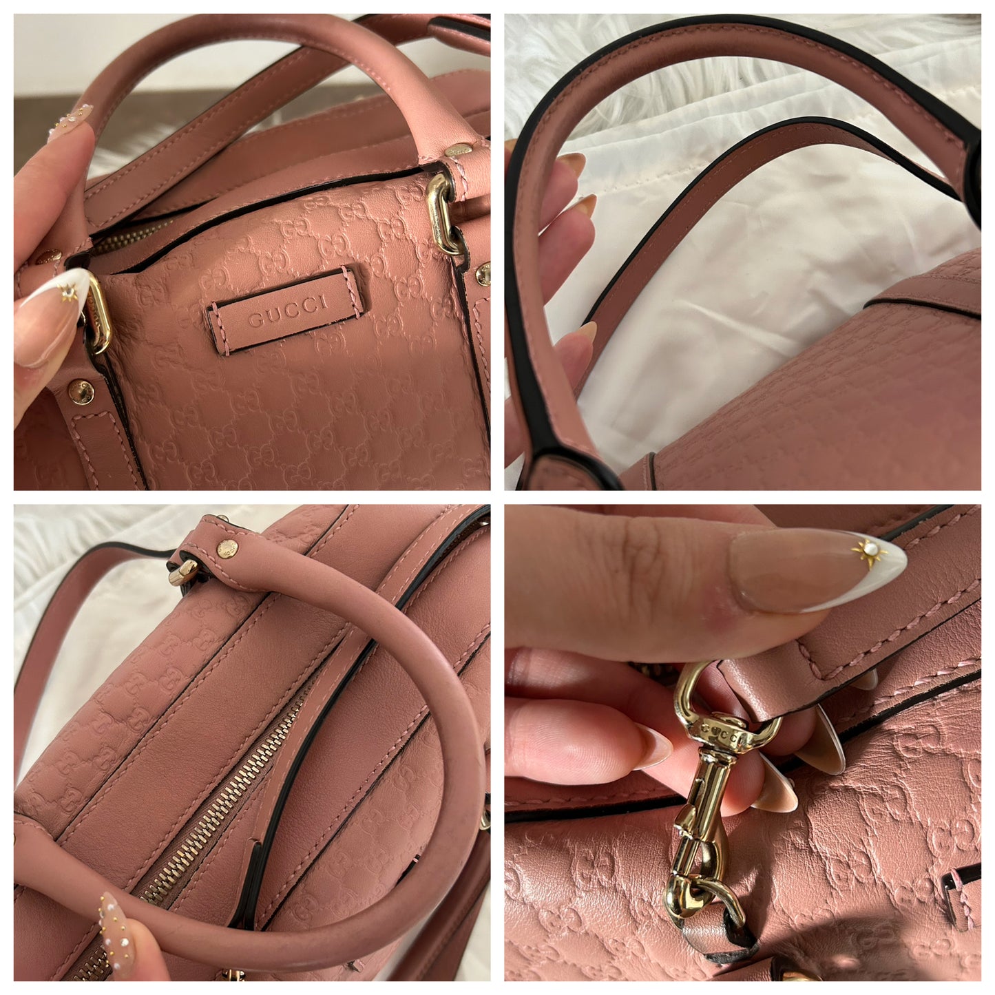 Gucci bauletto Guccissima rosa in pelle
