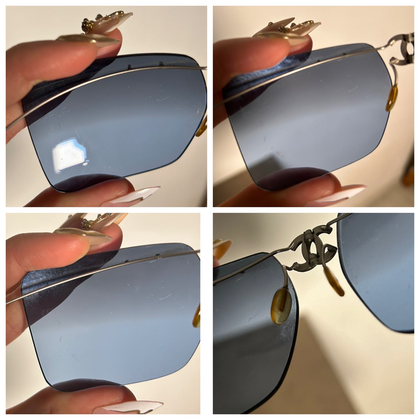 Chanel occhiali da sole con logo centrale vintage