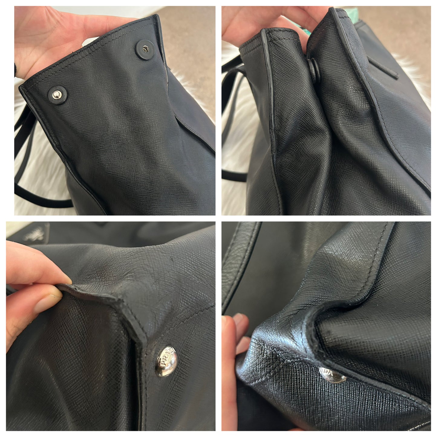 Prada tote bag in pelle saffiano nera