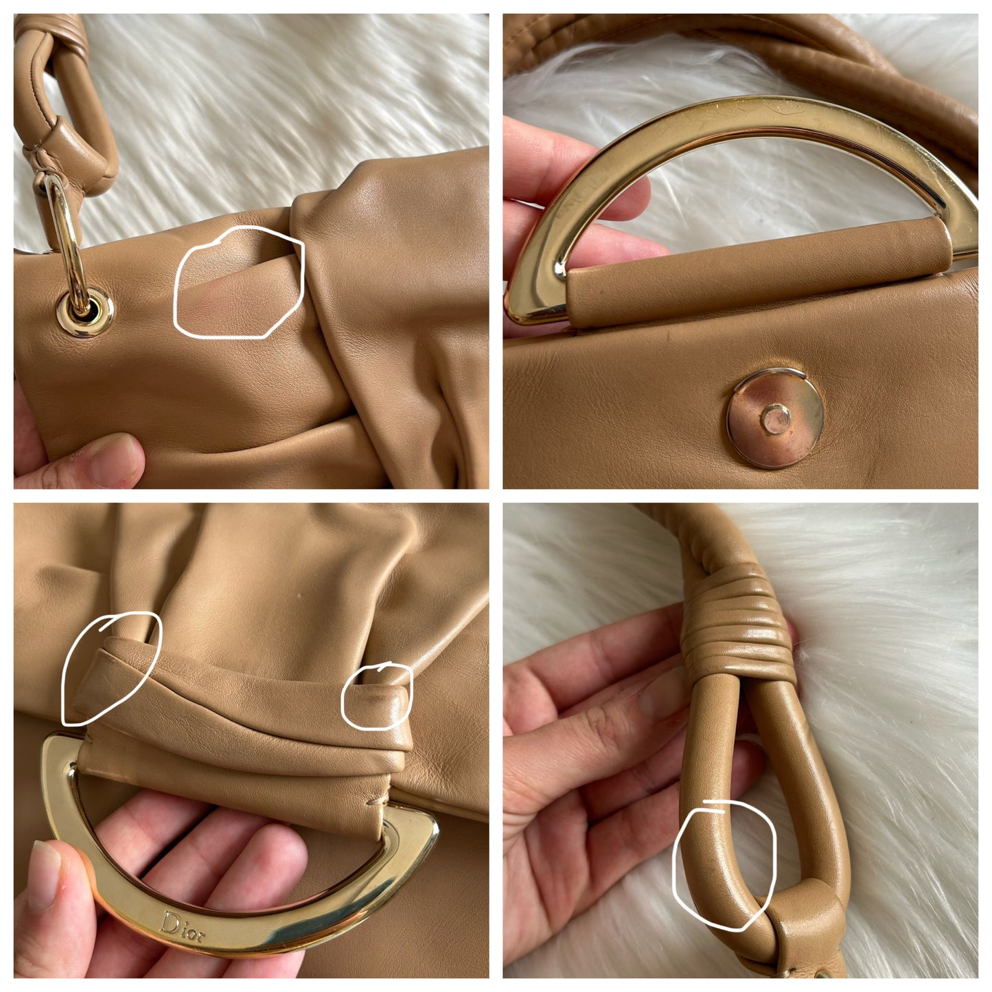 Dior Malice tote bag in pelle beige