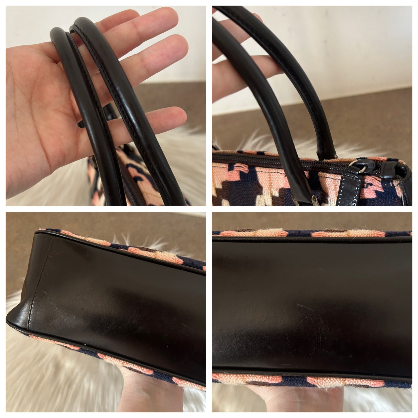 Prada mini tote con motivo geometrico